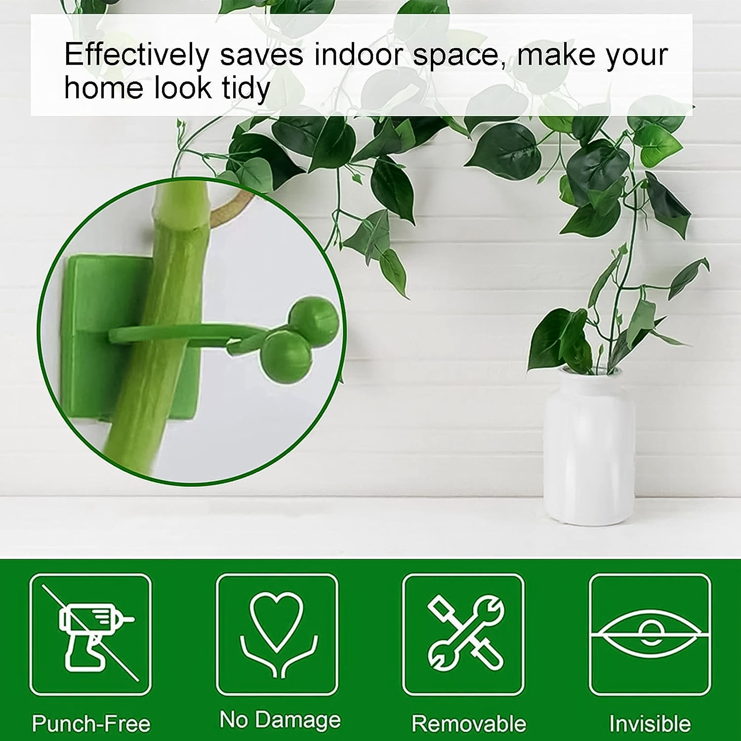 Plant Climbing Wall Fixture Clip Self-Adhesive Hook (100 Pcs Set) - Shivani Jaswal Plant Climbing Wall Fixture Clip Self-Adhesive Hook (100 Pcs Set)