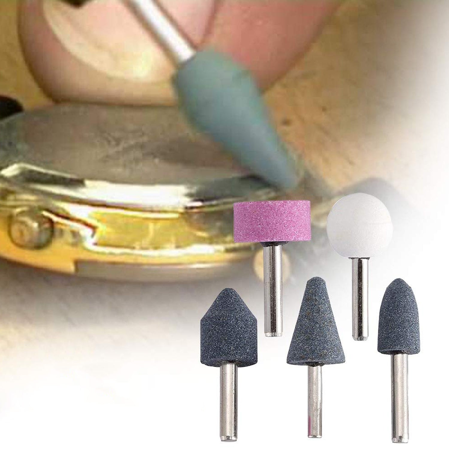 Abrasive Mounted Stone Grinding Wheel Head Grinding Burr Wheel Rotary Tools Set 5 Pcs - Shivani Jaswal Abrasive Mounted Stone Grinding Wheel Head Grinding Burr Wheel Rotary Tools Set 5 Pcs
