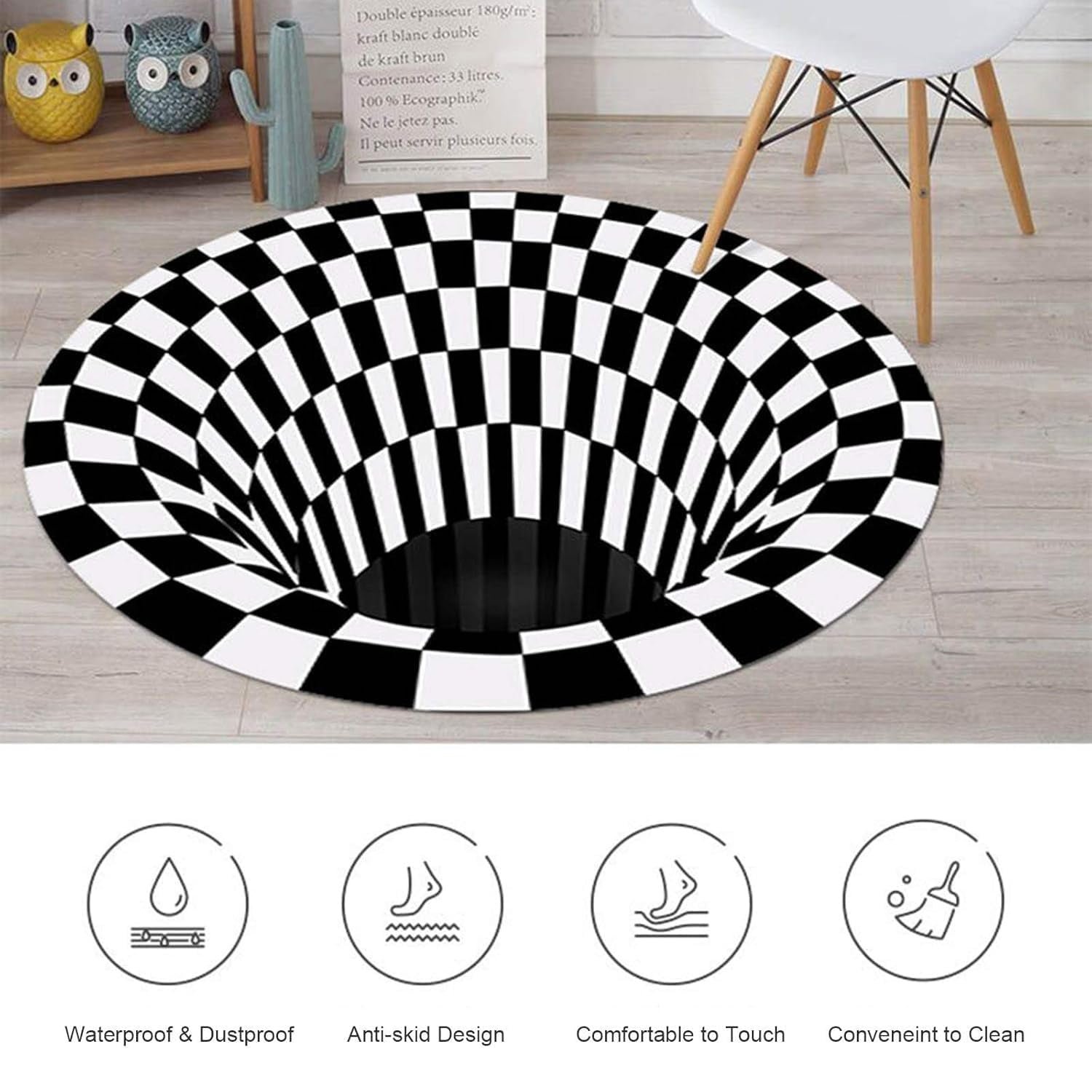 3D Space Round Carpet, Floor Mat Non-Woven Doormat (1 Pc / 78 Cm) - Shivani Jaswal 3D Space Round Carpet, Floor Mat Non-Woven Doormat (1 Pc / 78 Cm)