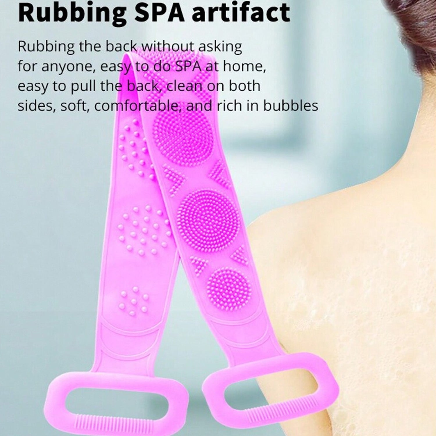 Silicone Body Back Scrubber - Double-Sided Bath Brush for Deep Cleaning & Massage (Medium Size /1pc) - Shivani Jaswal Silicone Body Back Scrubber - Double-Sided Bath Brush for Deep Cleaning & Massage (Medium Size /1pc)