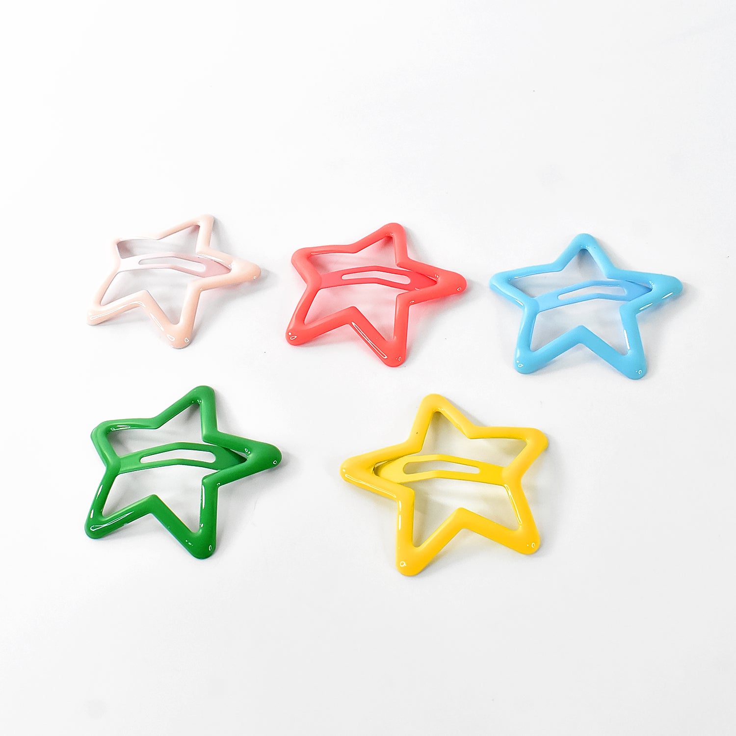 Metal Printed Star Shape Hair Clips (5 Pcs Set) - Shivani Jaswal Metal Printed Star Shape Hair Clips (5 Pcs Set)