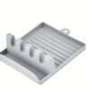 4-Slots Plastic Multifunctional Spoon Holders Fork Spatula Rack (1 Pc)