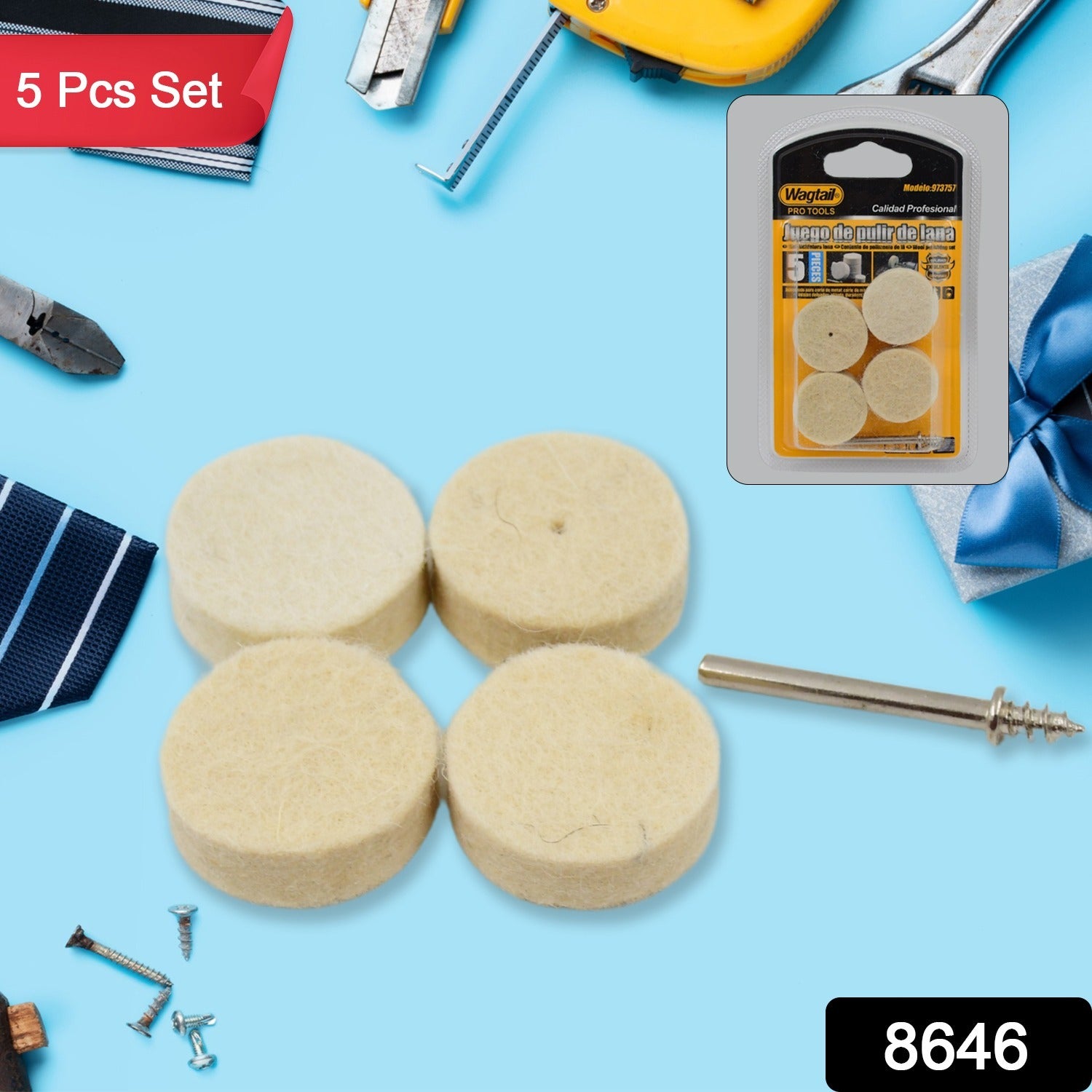 Rotary Tool Accessory Wool Felt Polishing Pad Felt (5 Pcs Set) - Shivani Jaswal Rotary Tool Accessory Wool Felt Polishing Pad Felt (5 Pcs Set)