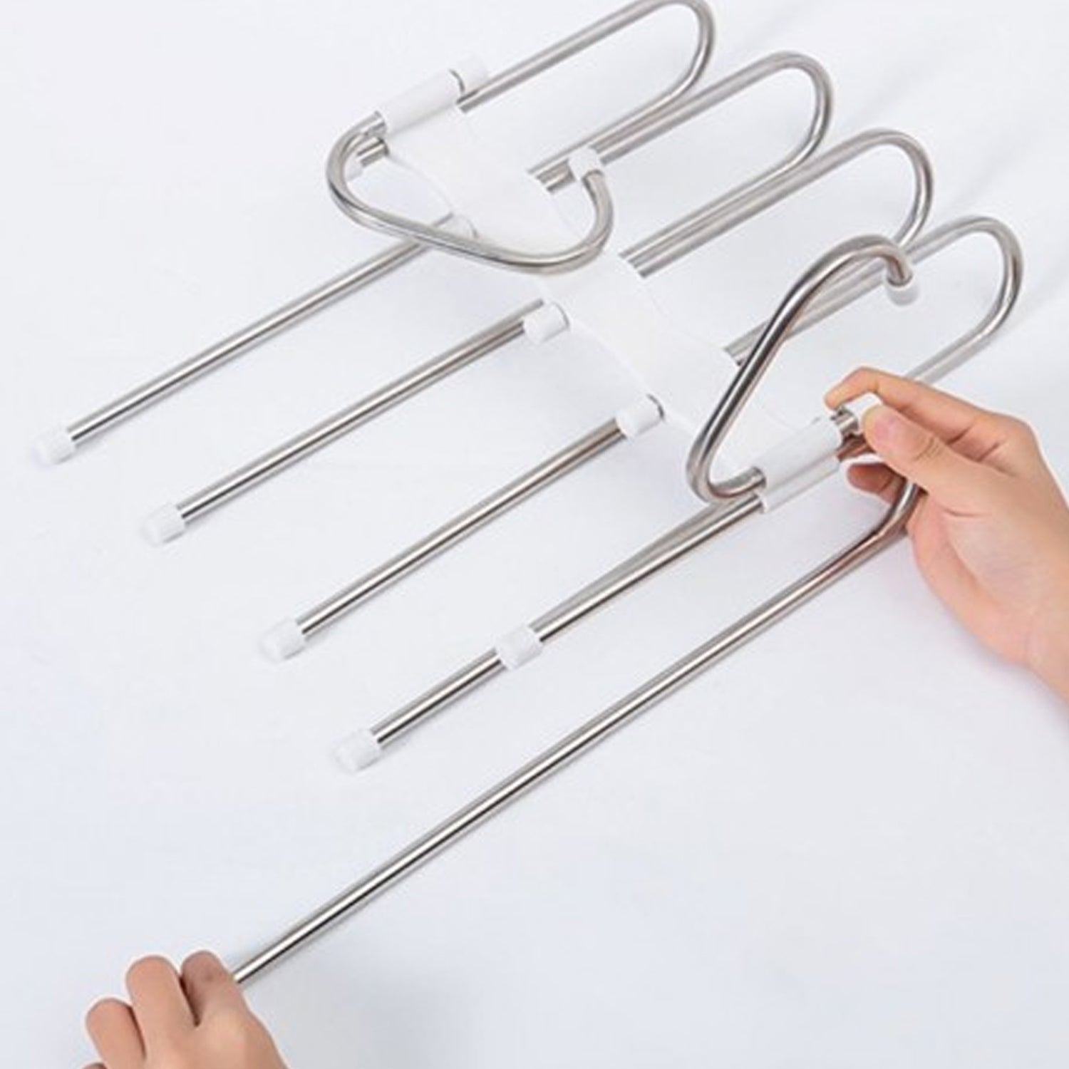 5 in 1 Stainless Steel Foldable Hangers for Clothes Hanging - Shivani Jaswal 5 in 1 Stainless Steel Foldable Hangers for Clothes Hanging