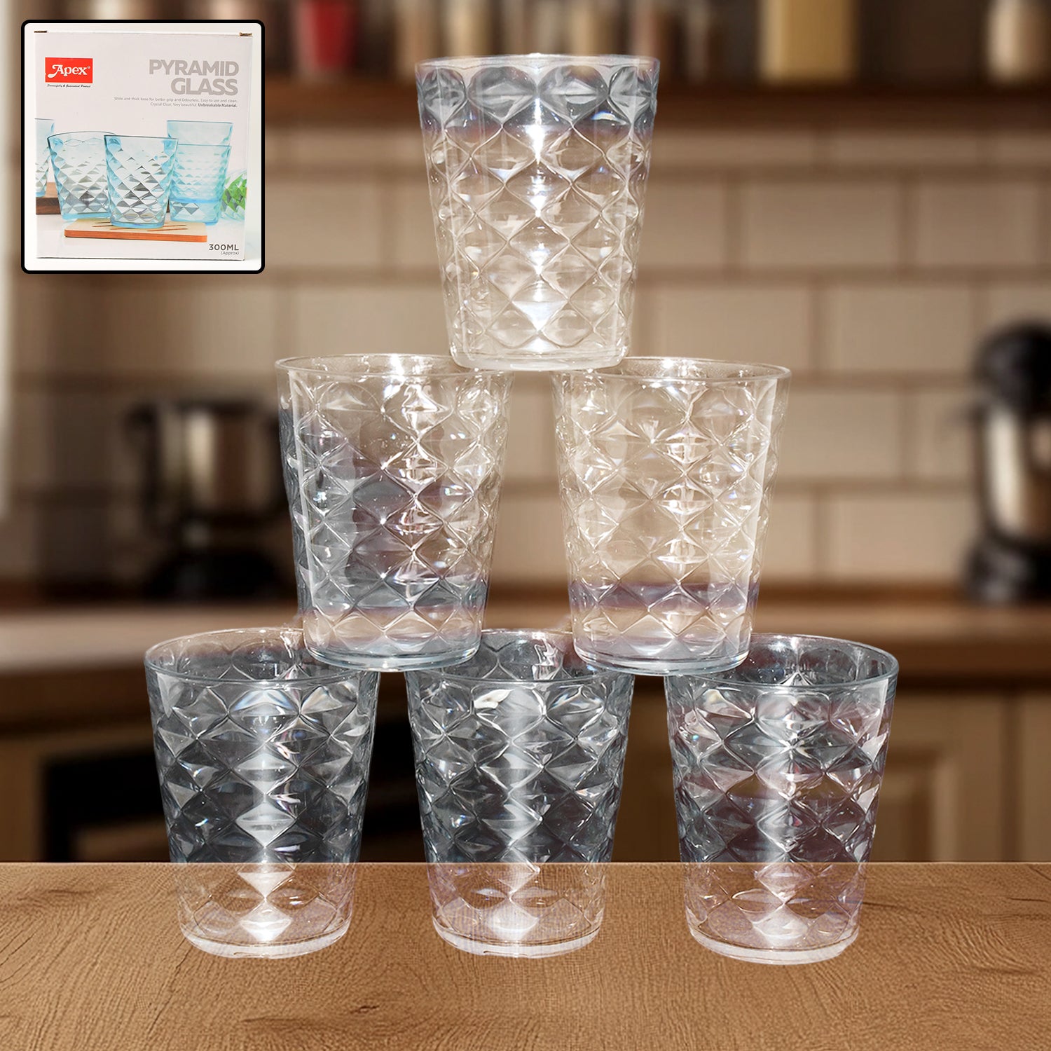 Apex Pyramid Ringo Plastic Glass – 300ml Approx | Durable, Crystal-Clear Tumbler - Shivani Jaswal Apex Pyramid Ringo Plastic Glass – 300ml Approx | Durable, Crystal-Clear Tumbler