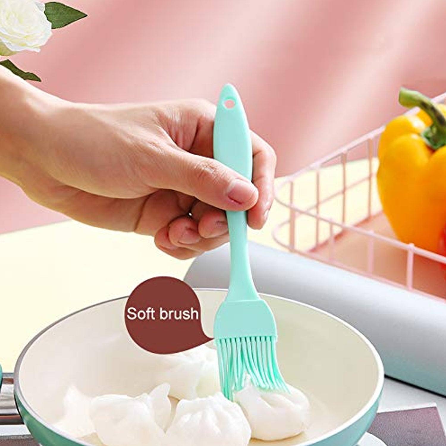 Silicone Kitchen Oil Spatula Brush with Handle Pastry / Cake Brush (17 cm / 1 Pc) - Shivani Jaswal Silicone Kitchen Oil Spatula Brush with Handle Pastry / Cake Brush (17 cm / 1 Pc)
