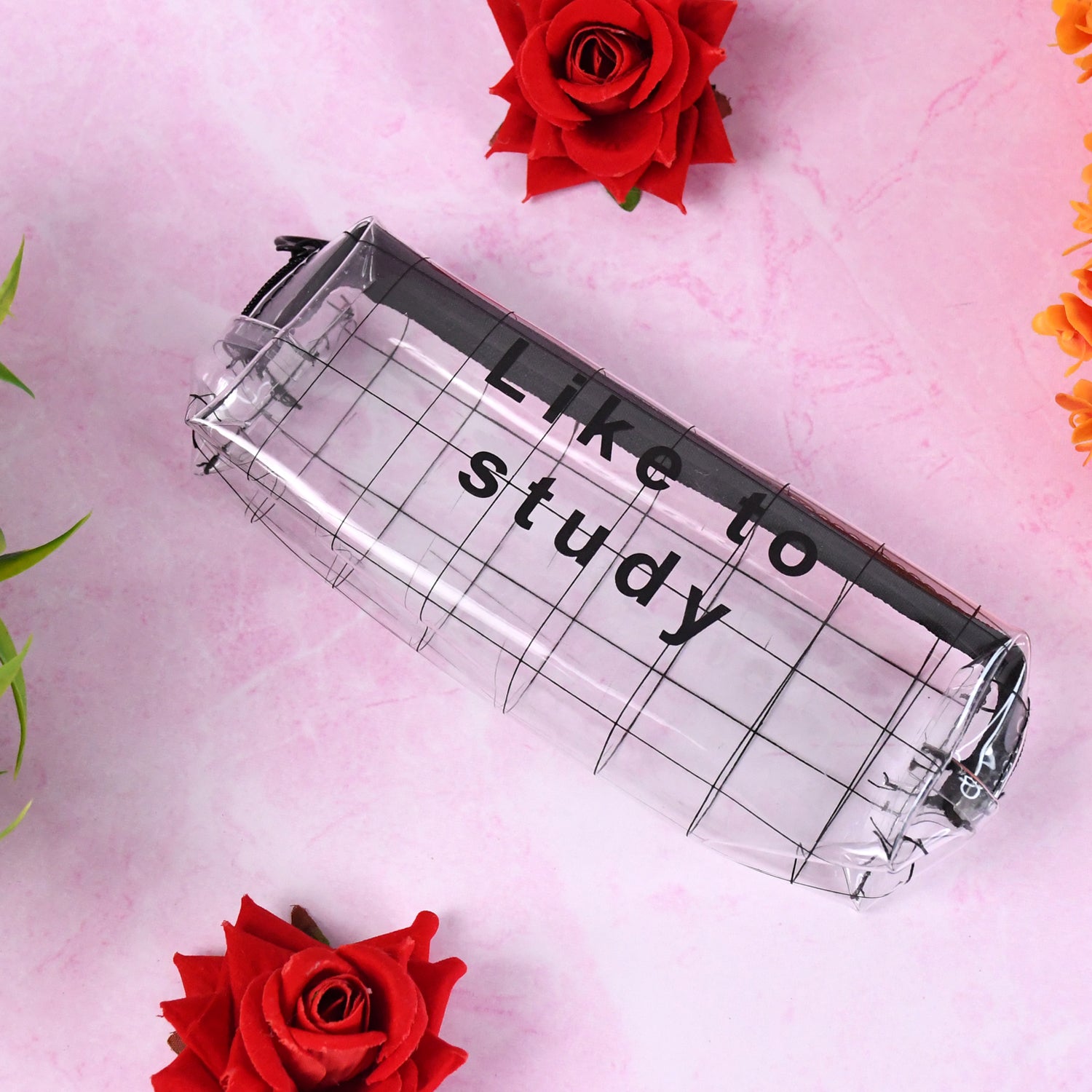 Transparent Pencil Pouch With Zipper (1 Pc) - Shivani Jaswal Transparent Pencil Pouch With Zipper (1 Pc)
