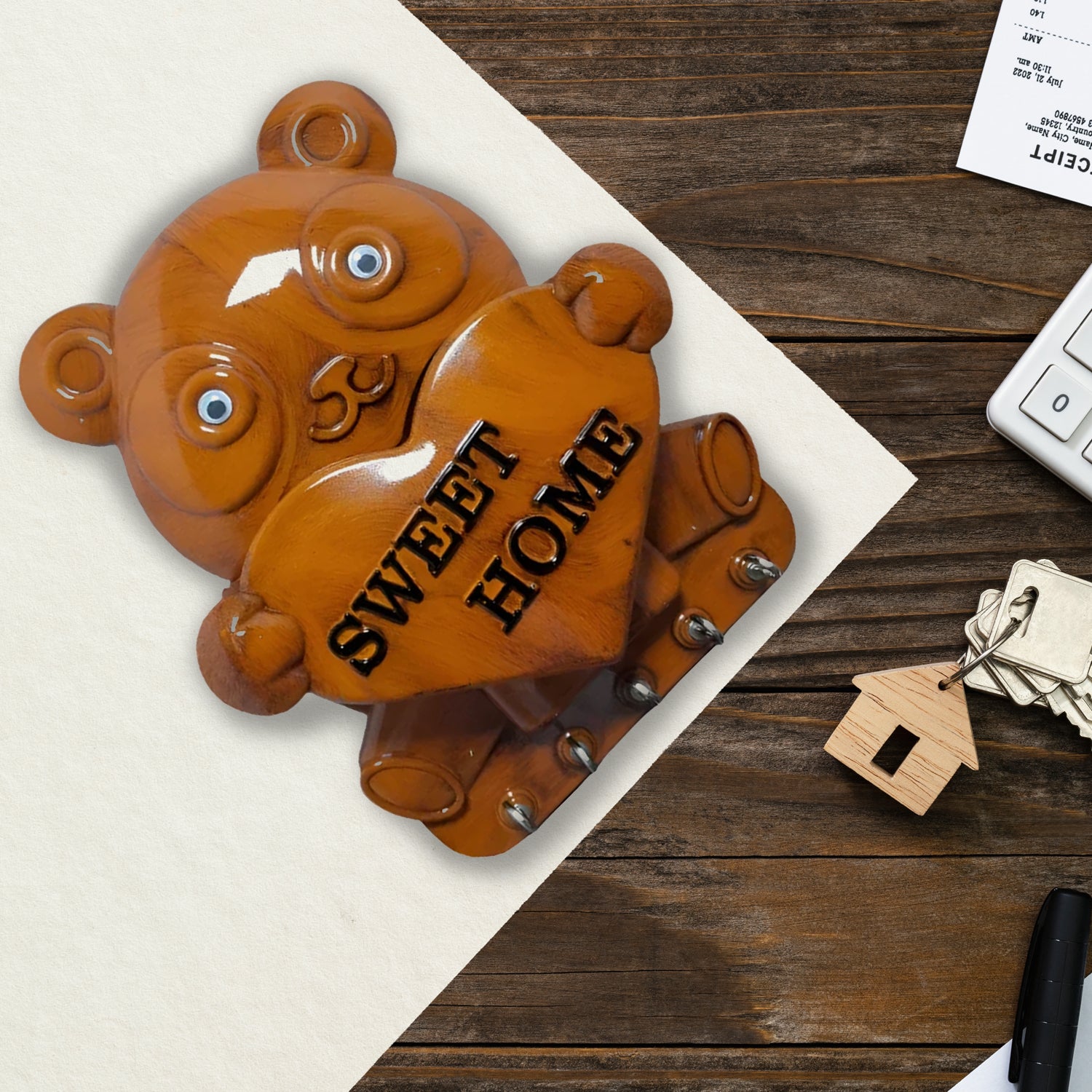 Cute Plastic Panda Key Holder, Wall Key Rack with 5 Hooks (1 Pc) - Shivani Jaswal Cute Plastic Panda Key Holder, Wall Key Rack with 5 Hooks (1 Pc)