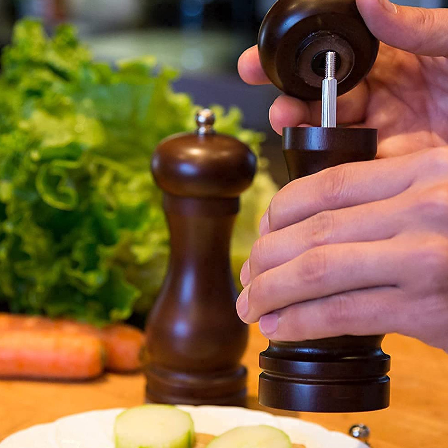 Wooden Pepper Mill 6 inch Tall - Best Pepper Grinder (1 Pc) - Shivani Jaswal Wooden Pepper Mill 6 inch Tall - Best Pepper Grinder (1 Pc)