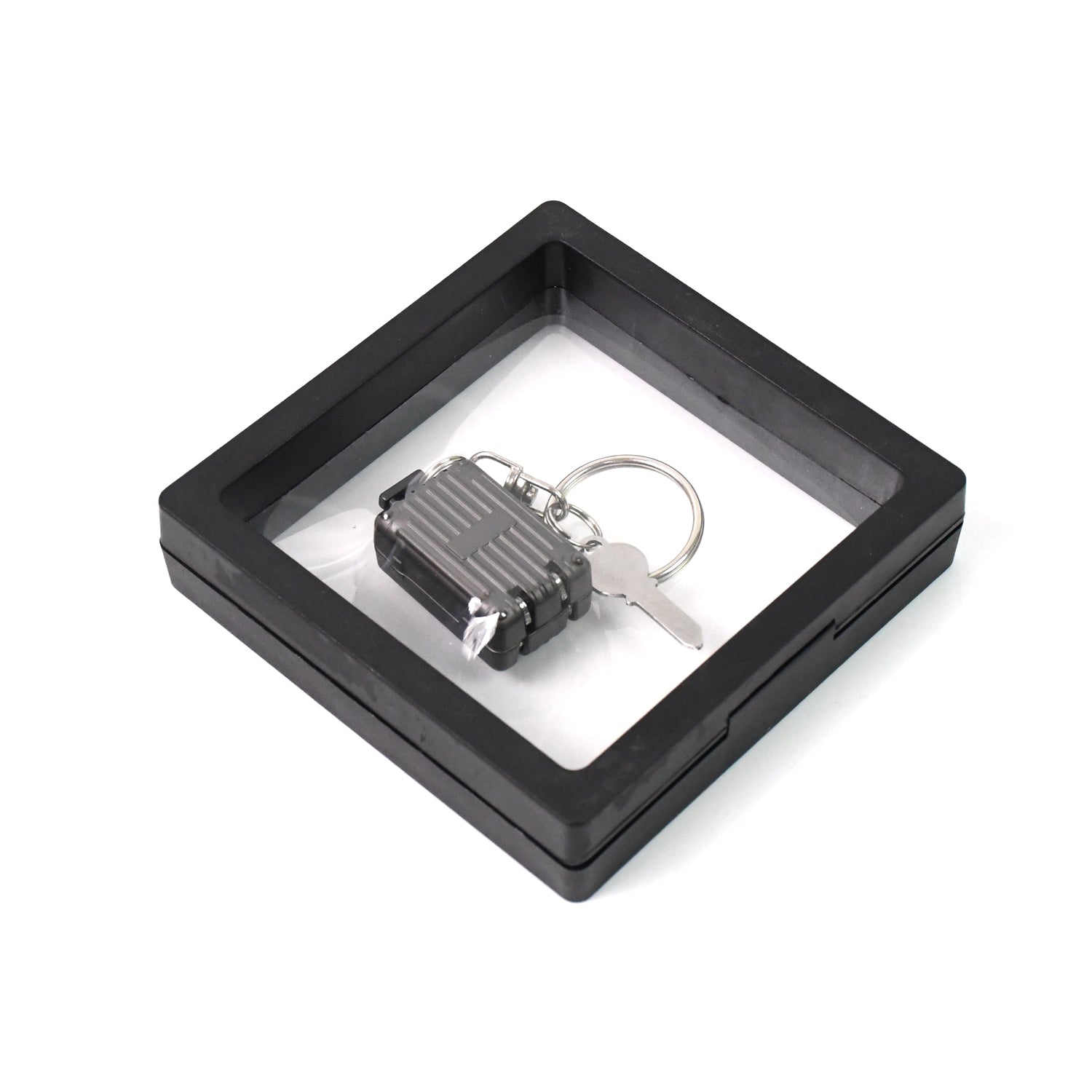 Suitcase Shape Nail Clipper Keychain With Key & 3D Floating Frame Display Case (1 Set) - Shivani Jaswal Suitcase Shape Nail Clipper Keychain With Key & 3D Floating Frame Display Case (1 Set)