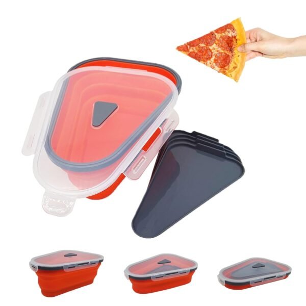 Reusable Expandable Pizza Storage Container with 5 Microwavable Trays â€“ Adjustable for Home & Outdoor Use