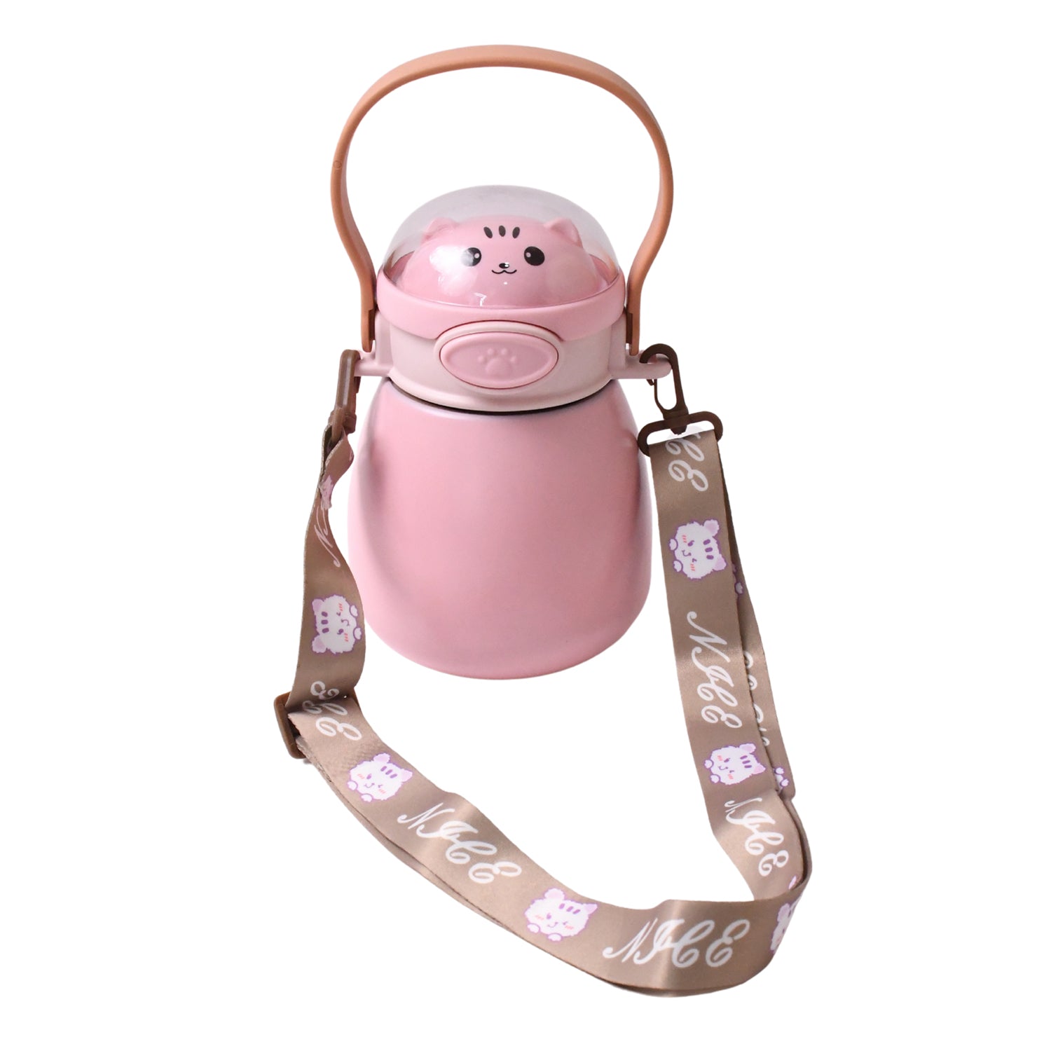 Stainless Steel Kitten / Bottle Vacuum Insulated Cup With Handle & Strap (700 ML) - Shivani Jaswal Stainless Steel Kitten / Bottle Vacuum Insulated Cup With Handle & Strap (700 ML)