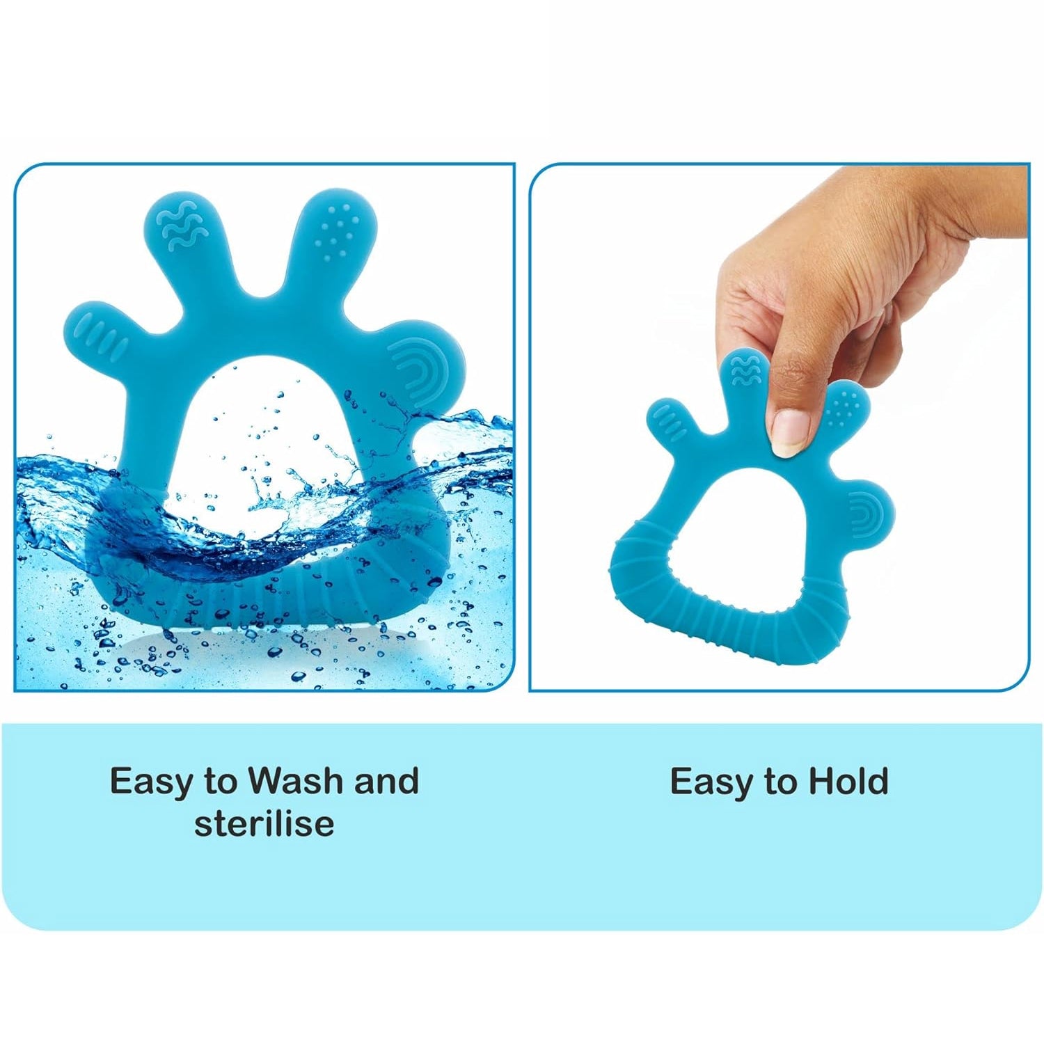 Silicone Baby Teether Pack of 1 (Mix Design & Color) - Shivani Jaswal Silicone Baby Teether Pack of 1 (Mix Design & Color)