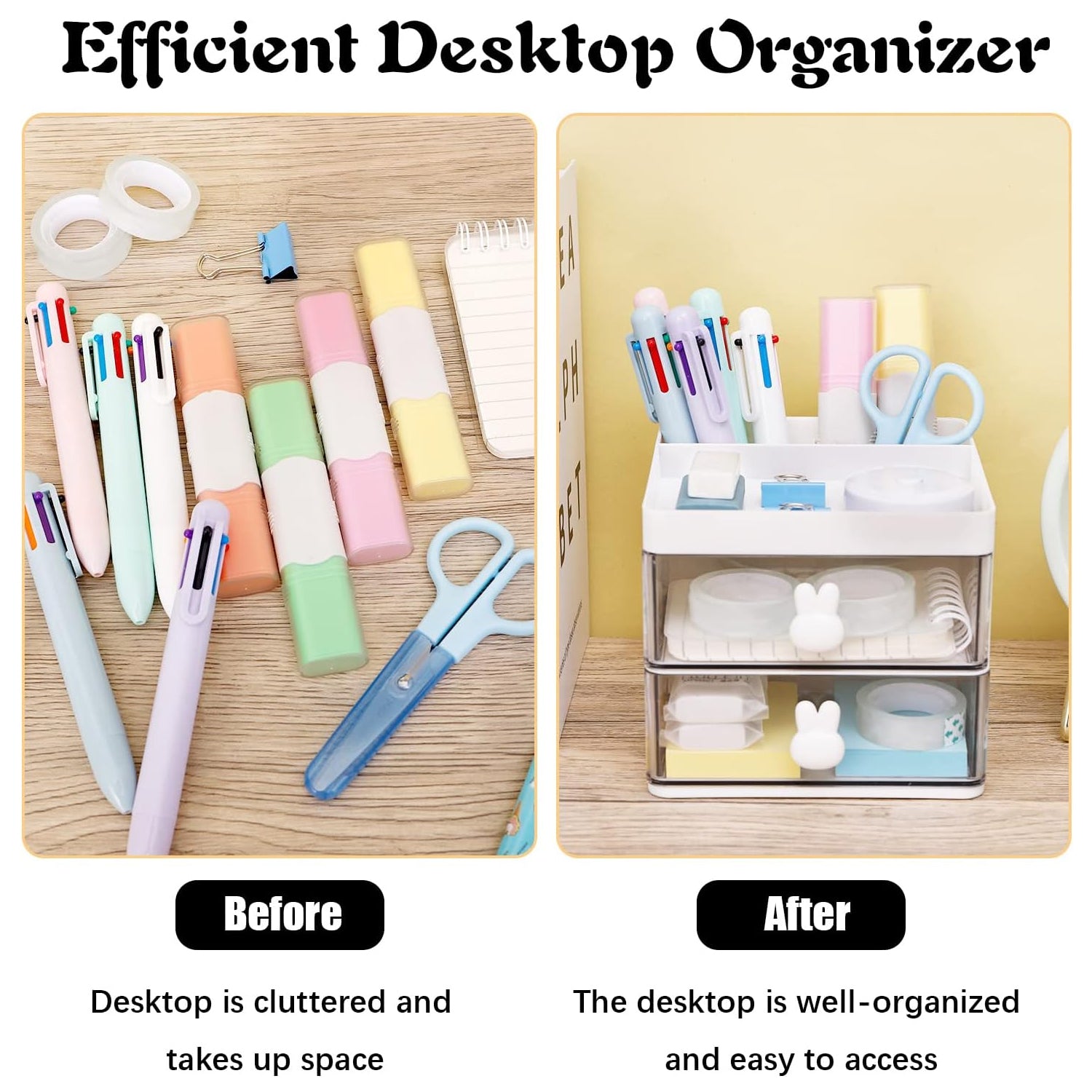 2 Layer 5 Compartment Desk Organizer with Transparent Drawer (1 Pc / 15×13×11 Cm) - Shivani Jaswal 2 Layer 5 Compartment Desk Organizer with Transparent Drawer (1 Pc / 15×13×11 Cm)