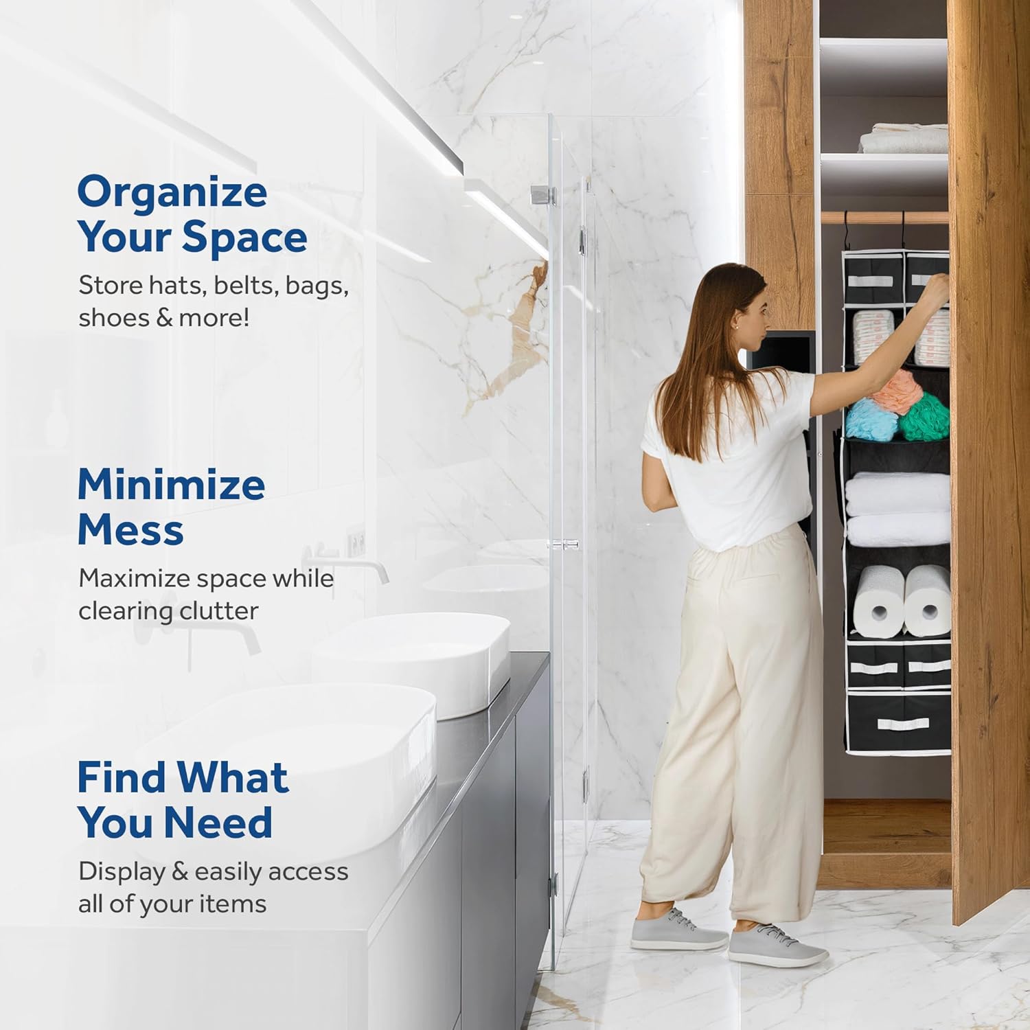 9 Shelf Hanging Closet Organizer with 5 Drawer Organizers - Shivani Jaswal 9 Shelf Hanging Closet Organizer with 5 Drawer Organizers