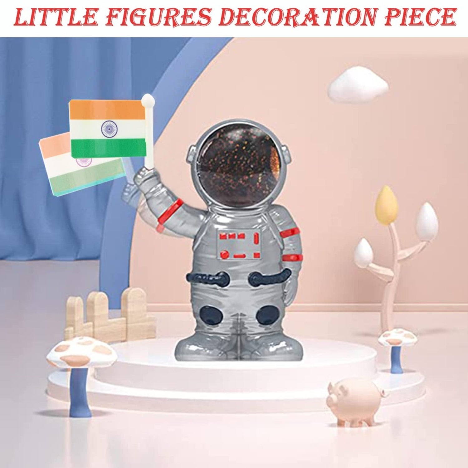 Solar Power Astronaut Ornament Moving Hand with Indian Flag (1 Pc) - Shivani Jaswal Solar Power Astronaut Ornament Moving Hand with Indian Flag (1 Pc)