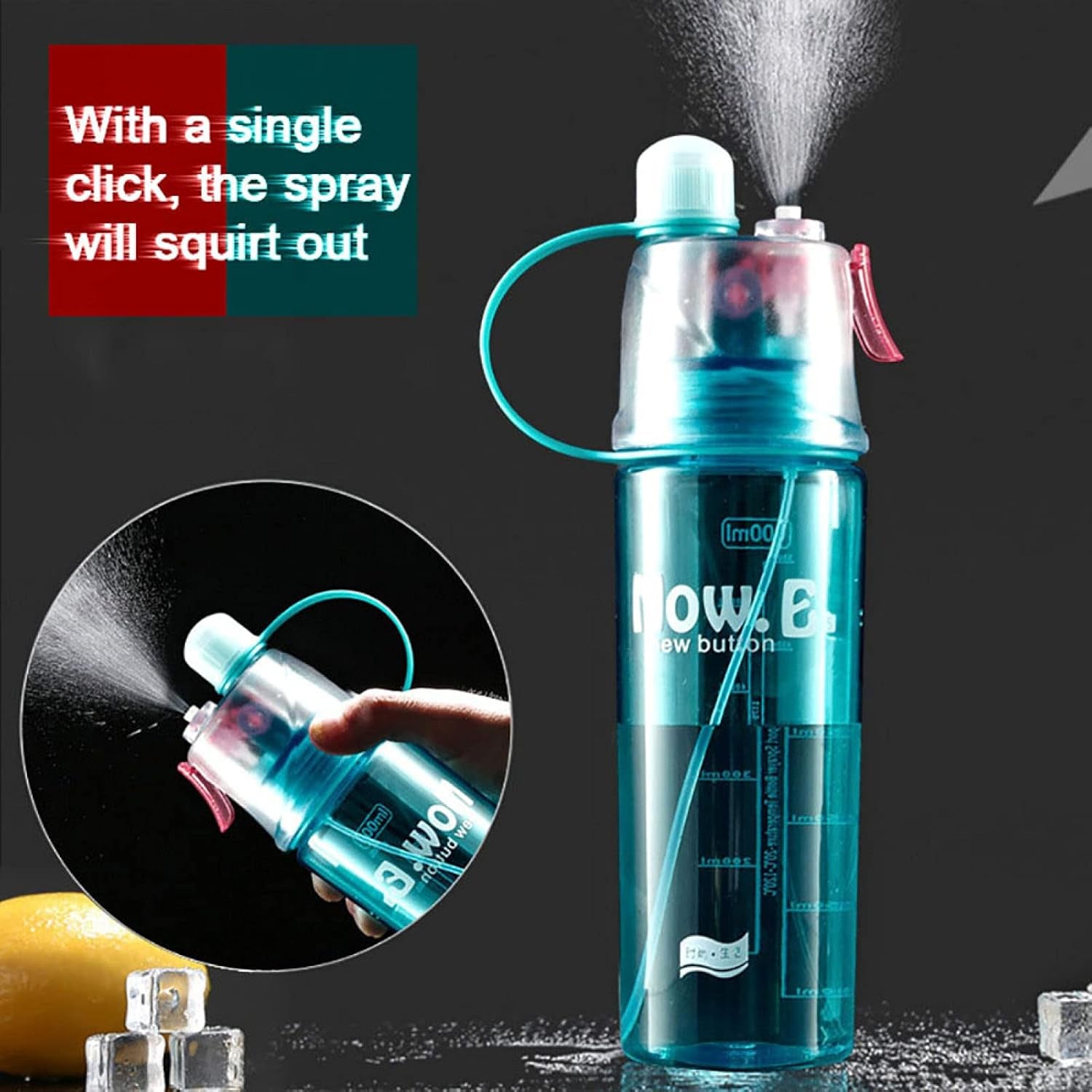 Plastic 2 In 1 Mist Spray Water Bottle (Multicolor / 400 ML / 1 Pc) - Shivani Jaswal Plastic 2 In 1 Mist Spray Water Bottle (Multicolor / 400 ML / 1 Pc)
