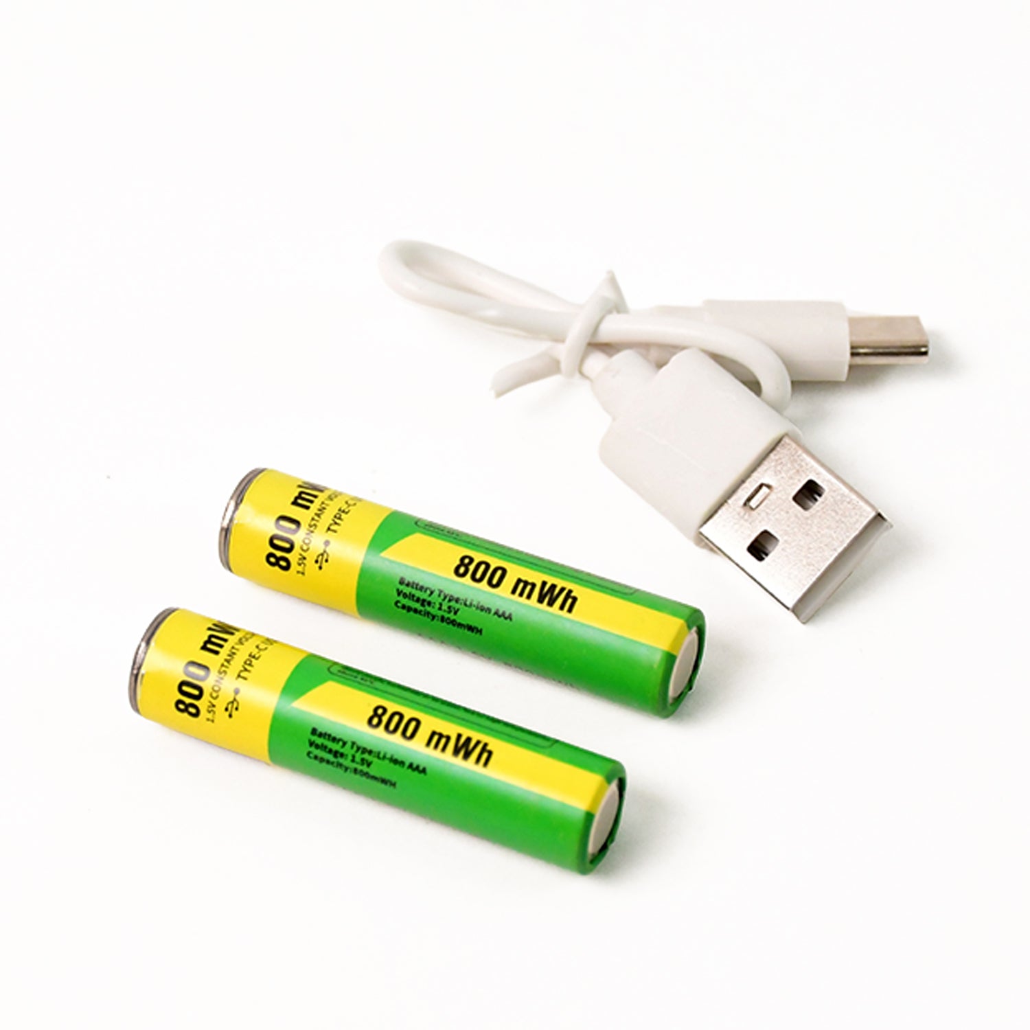 AAA Rechargeable 800 mWh Batteries With Recharging Cable (2 Pc Set) - Shivani Jaswal AAA Rechargeable 800 mWh Batteries With Recharging Cable (2 Pc Set)