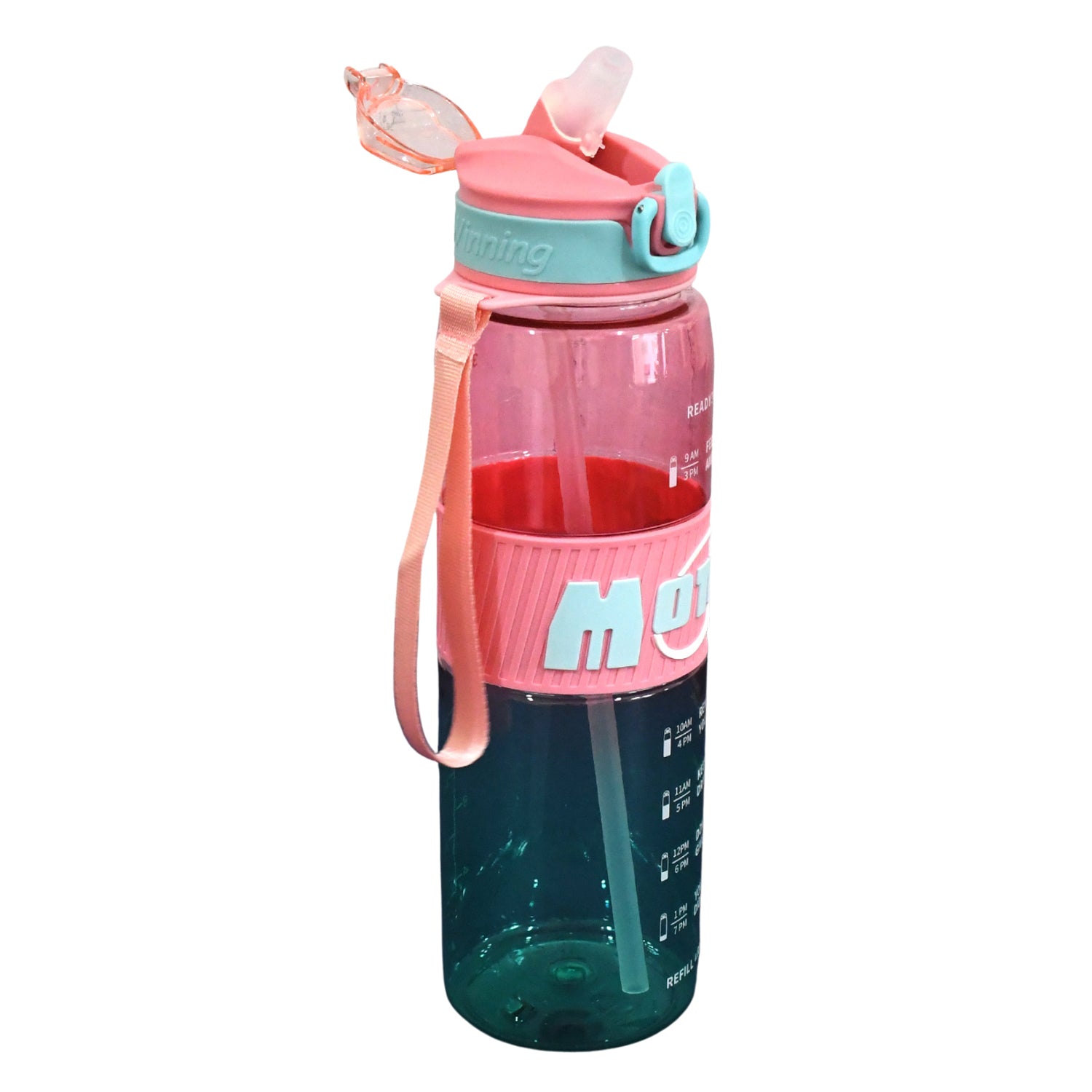 Plastic Water Bottle With Strap and Straw (1000 ML) - Shivani Jaswal Plastic Water Bottle With Strap and Straw (1000 ML)