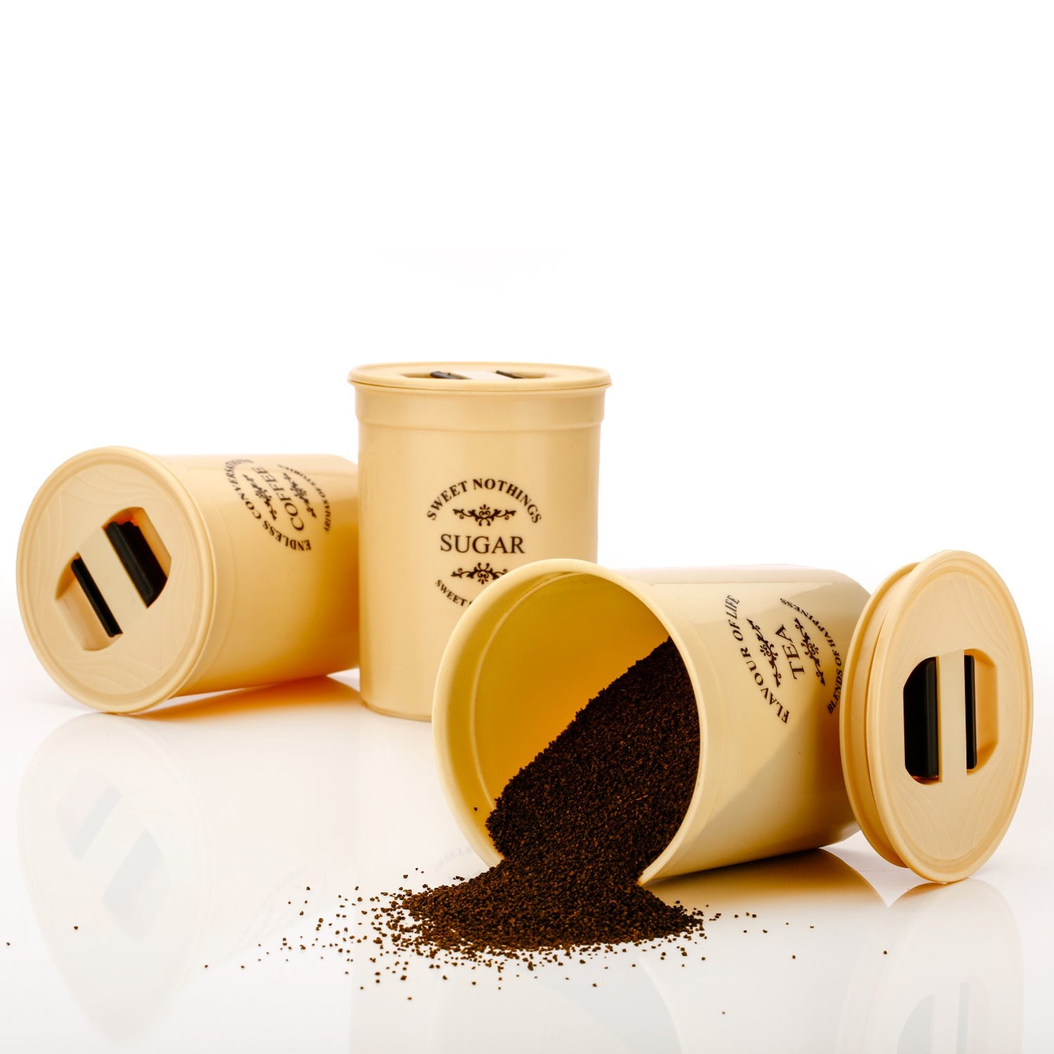 Airtight Containers – For Tea, Coffee, Sugar & More (3 Pcs Set) - Shivani Jaswal Airtight Containers – For Tea, Coffee, Sugar & More (3 Pcs Set)