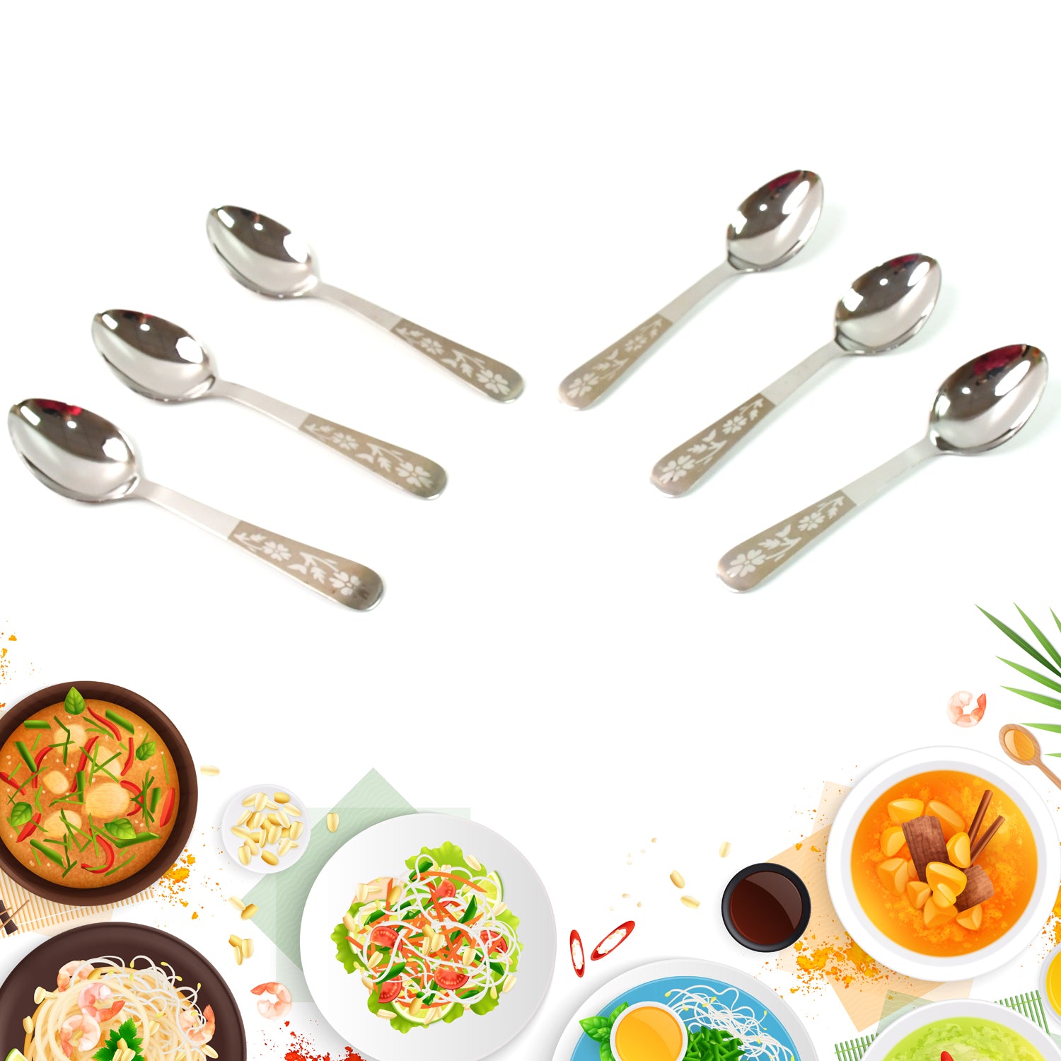 Stainless Steel Table Spoons Set of 6 - Shivani Jaswal Stainless Steel Table Spoons Set of 6