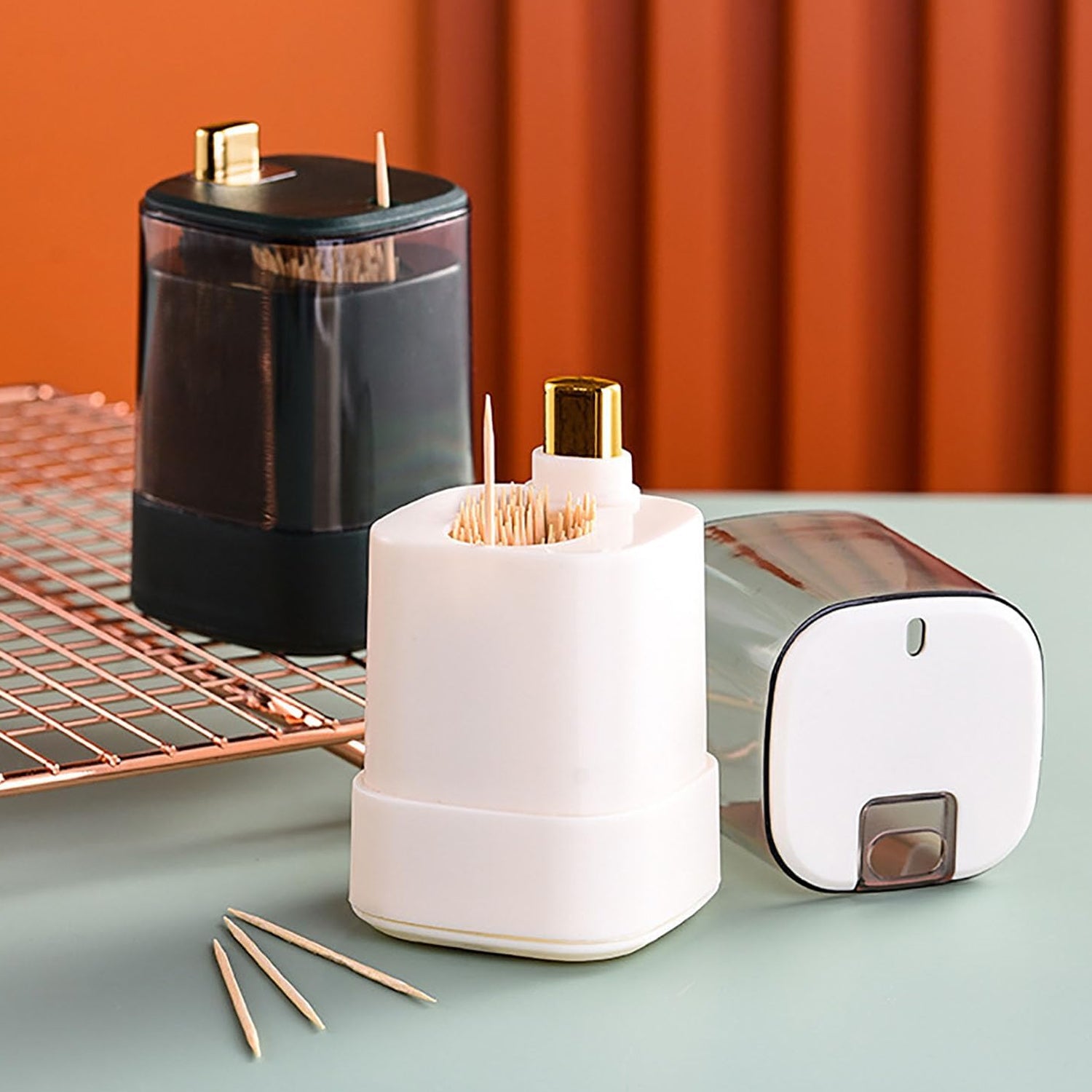 Toothpick Holder Dispensers, Automatic Toothpicks Container, Toothpicks Storage Dispensers Box, for Home Living room Kitchen Restaurant (1 Pc) - Shivani Jaswal Toothpick Holder Dispensers, Automatic Toothpicks Container, Toothpicks Storage Dispensers Box, for Home Living room Kitchen Restaurant (1 Pc)