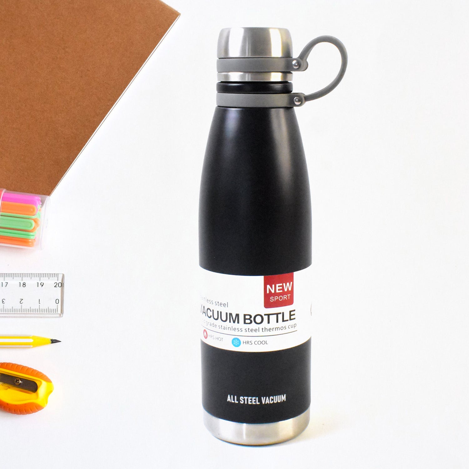 Stainless Steel Vaccum Insulation Water Bottle (1000ml Approx / Mix Design) - Shivani Jaswal Stainless Steel Vaccum Insulation Water Bottle (1000ml Approx / Mix Design)