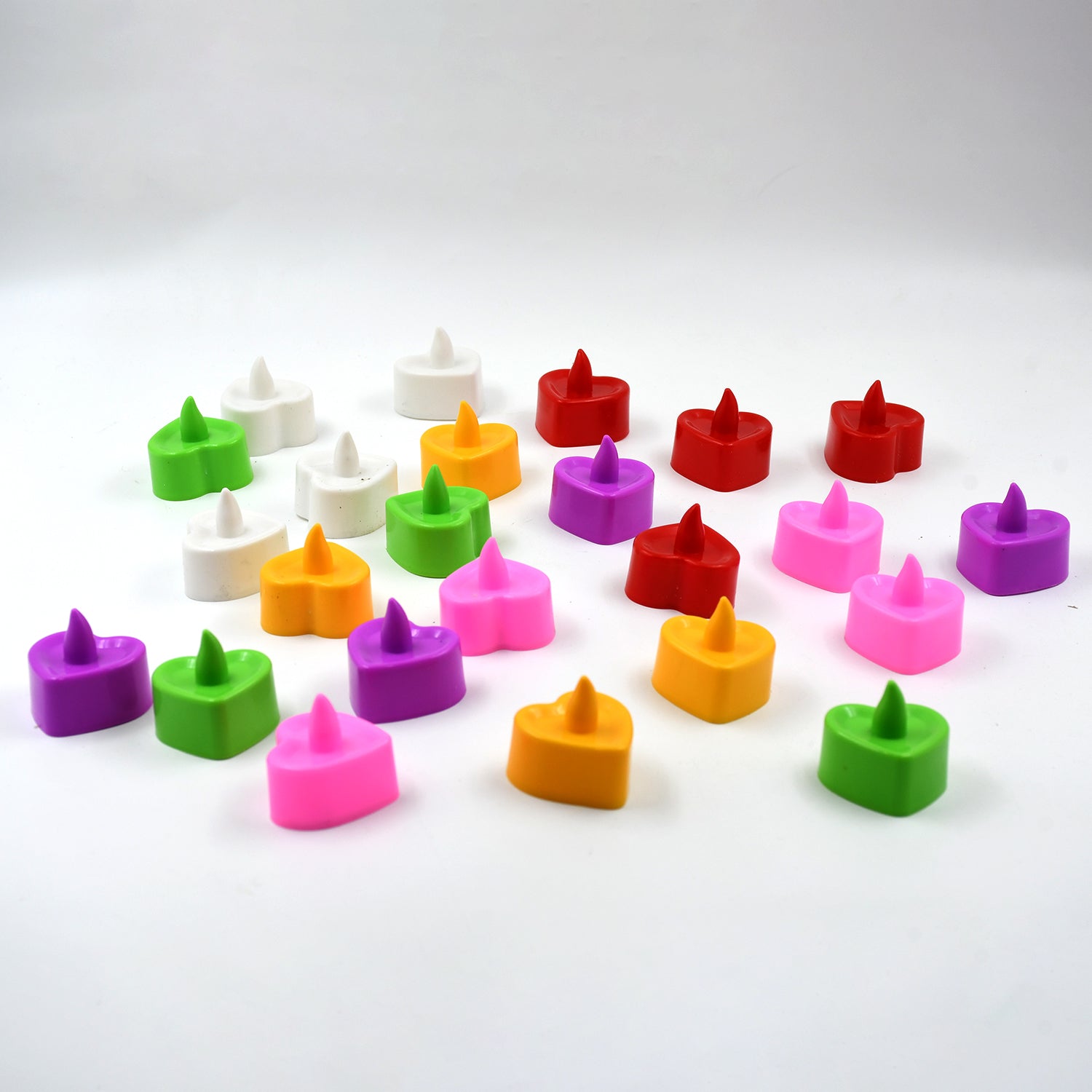 Heart Shape Battery Operated Tea Light LED Candles, for Decoration Use (24 Pc Set) - Shivani Jaswal Heart Shape Battery Operated Tea Light LED Candles, for Decoration Use (24 Pc Set)