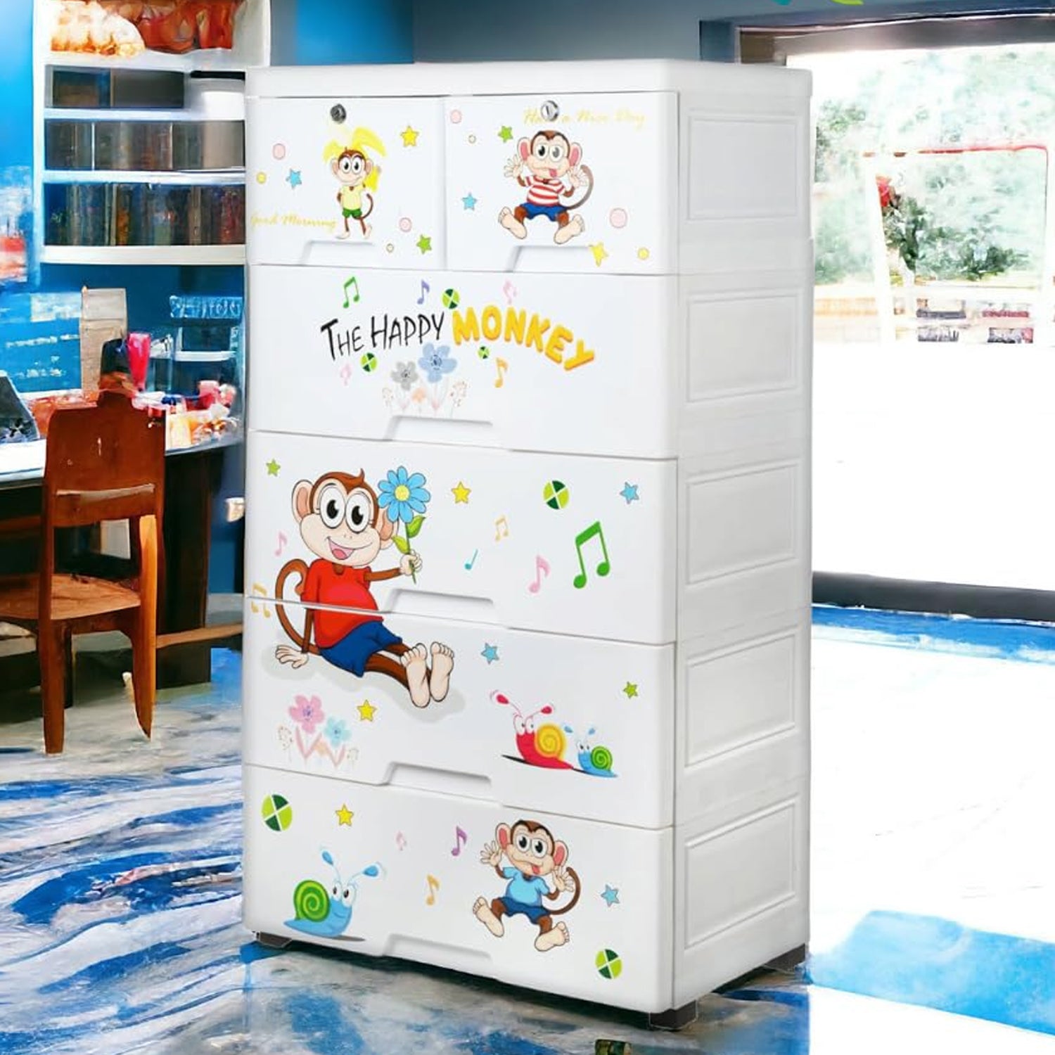Kid's Plastic Chest of 6 Drawers, Multi-Purpose Storage Organizer/Wardrobe for Kids - Shivani Jaswal Kid's Plastic Chest of 6 Drawers, Multi-Purpose Storage Organizer/Wardrobe for Kids