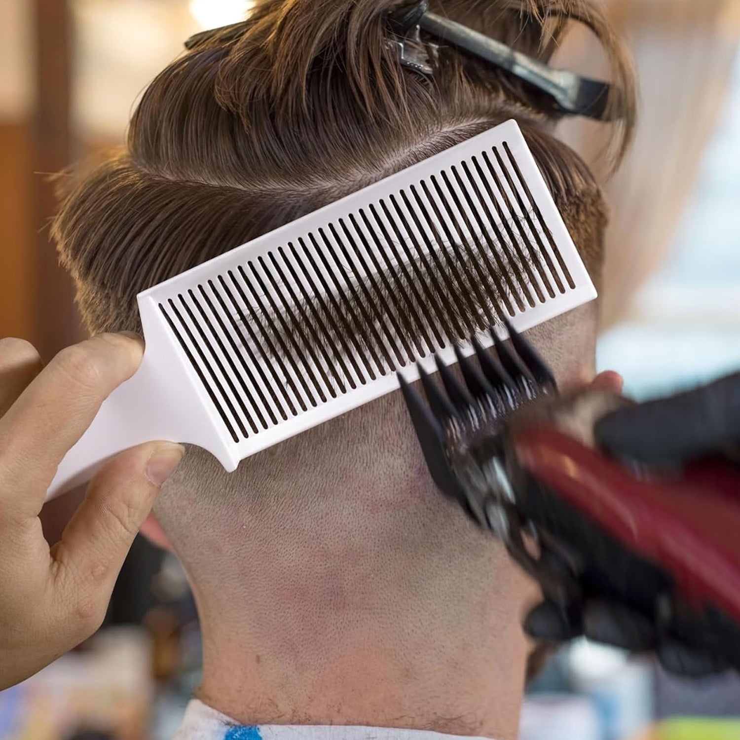 Ergonomic Flat Top Fading Clipper Comb Hair Care Styling | Brushes & Combs (1 Pc), Hair accessories - Shivani Jaswal Ergonomic Flat Top Fading Clipper Comb Hair Care Styling | Brushes & Combs (1 Pc), Hair accessories