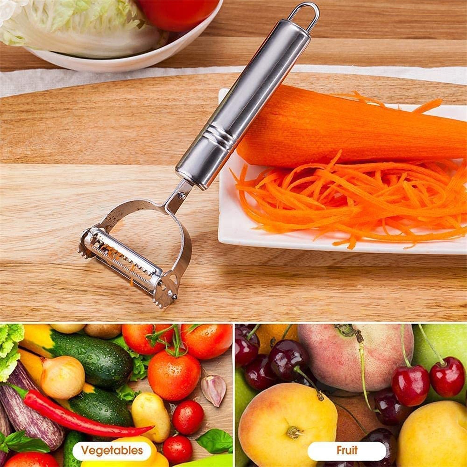 3 In 1 Stainless Steel Vegetable and Fruit Peeler Set (3 Pcs Set) - Shivani Jaswal 3 In 1 Stainless Steel Vegetable and Fruit Peeler Set (3 Pcs Set)