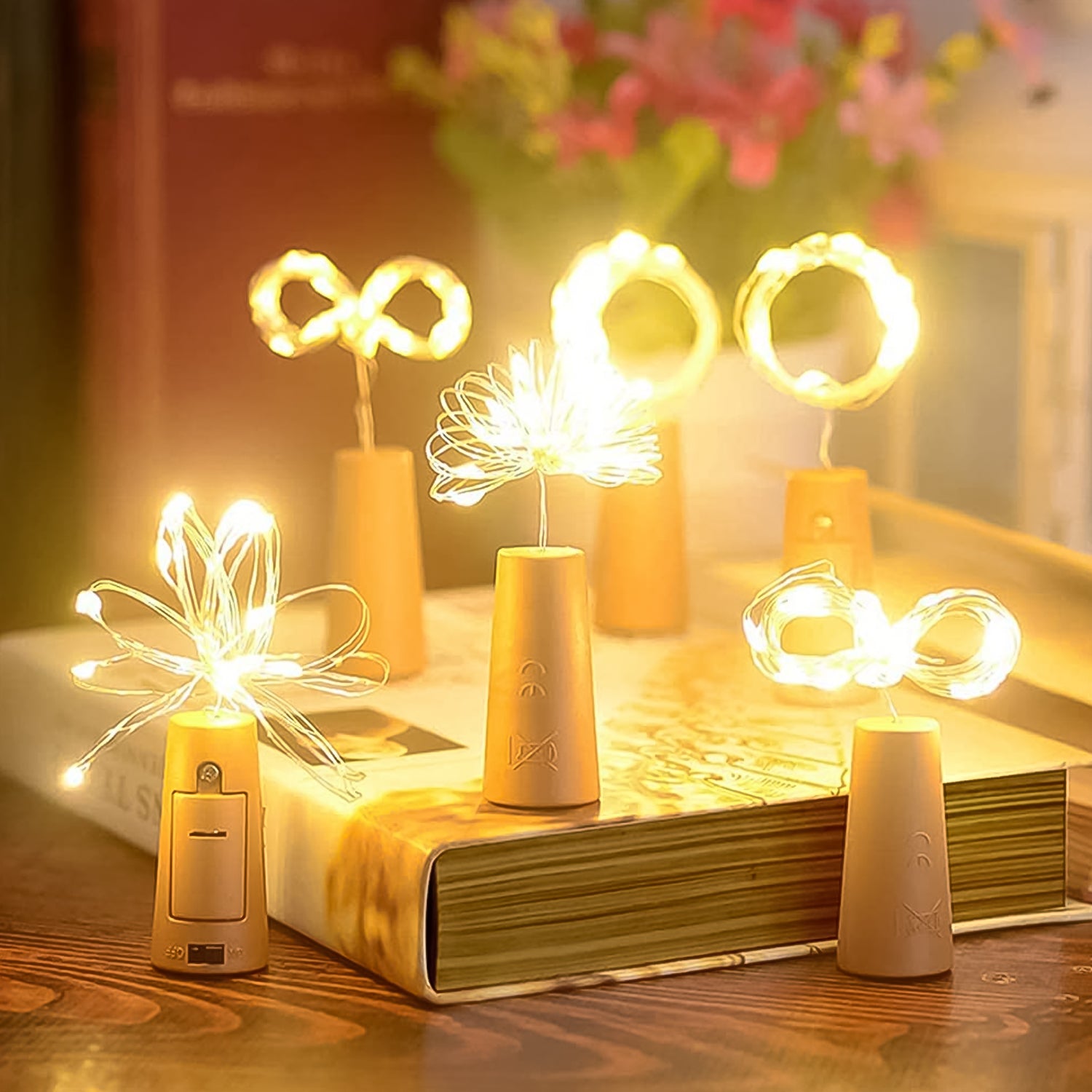 Wine Bottle Cork LED String Light – 2M Cable, Battery Operated, Warm White (1 Pc) - Shivani Jaswal Wine Bottle Cork LED String Light – 2M Cable, Battery Operated, Warm White (1 Pc)
