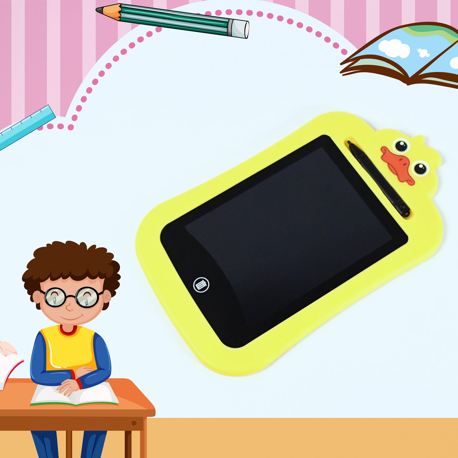 Kids Portable LCD Writing Tablet (1 Pc / Mix Design) - Shivani Jaswal Kids Portable LCD Writing Tablet (1 Pc / Mix Design)