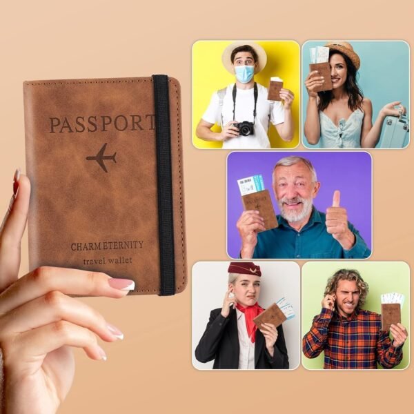Passport Holder Cover PU Leather Travel Wallet case (1 Pc / 15Ã—11 Cm)