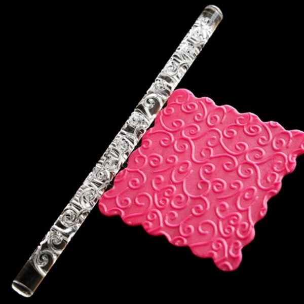 Textured Embossed Acrylic Rolling Pins Fondant Cake Decorating Tools (1 Pc)
