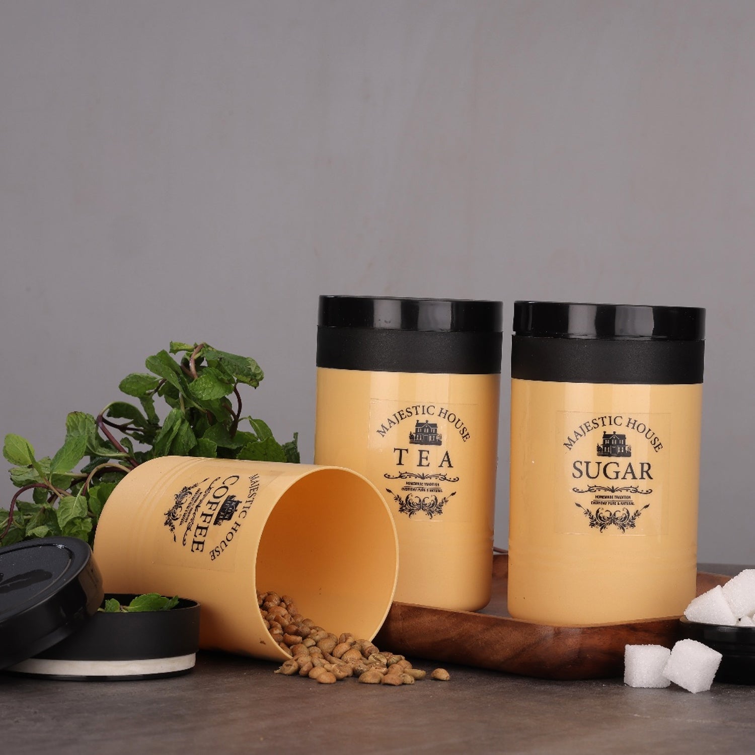Airtight Containers – For Tea, Coffee, Sugar & More (3 Pcs Set) - Shivani Jaswal Airtight Containers – For Tea, Coffee, Sugar & More (3 Pcs Set)