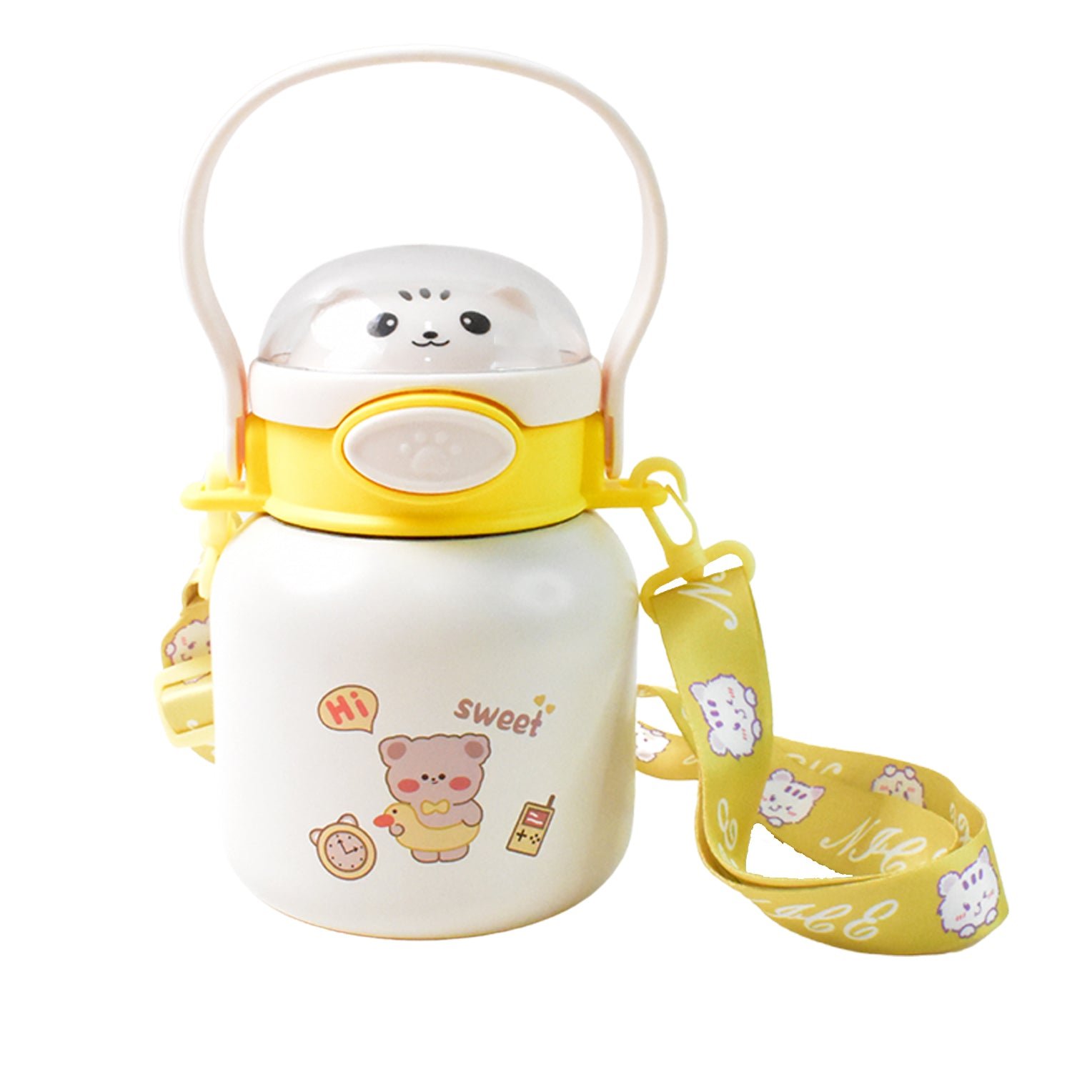 Stainless Steel Kltten / Bottle Vacuum Insulated Cup With Handle & Strap (700 ML) - Shivani Jaswal Stainless Steel Kltten / Bottle Vacuum Insulated Cup With Handle & Strap (700 ML)