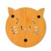 Square Bamboo Wood Table Place mat Hot Pot Cup Mat Tea Coaster(14Ã—14 Cm / 1 Pc)