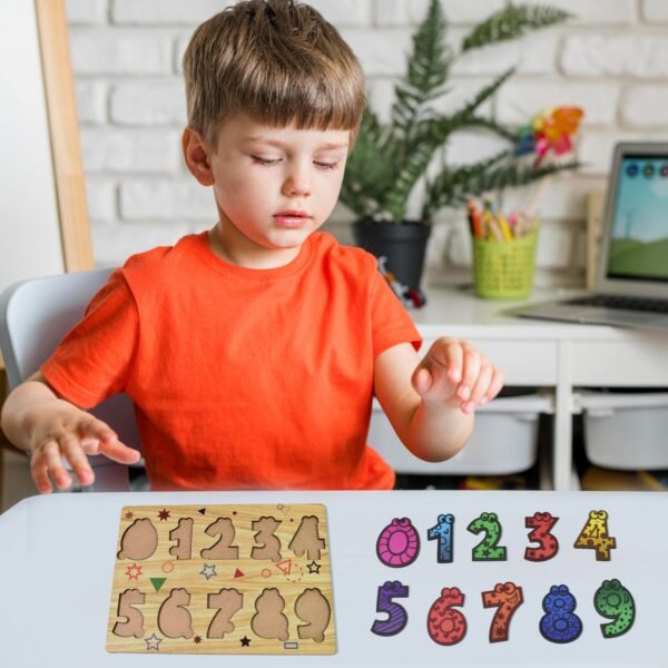 Wooden Number Puzzle Learning Educational Board (1 Set / 28Ã—20 Cm)