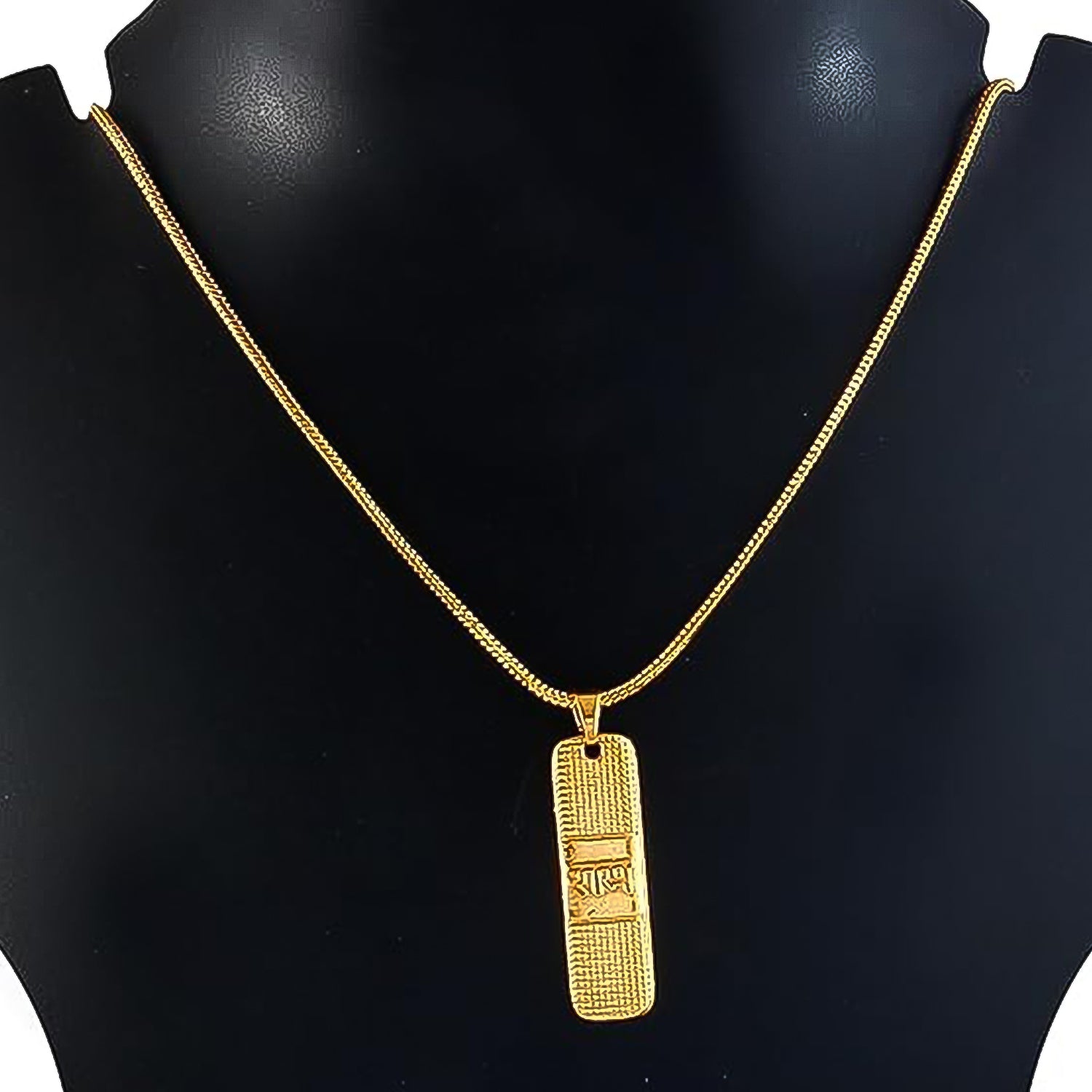 Golden Ram Naam Locket With Chain (1 Pc) - Shivani Jaswal Golden Ram Naam Locket With Chain (1 Pc)