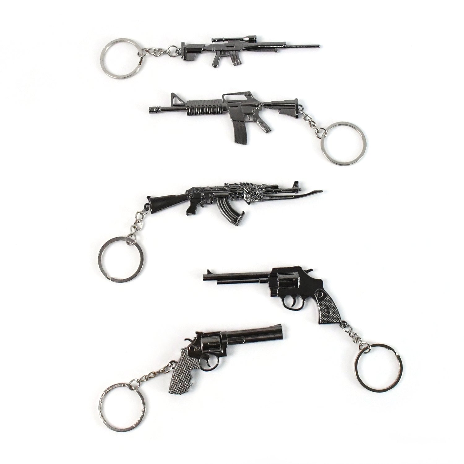 Mix Design Metal Gun Keychain With Case (1 Pc / Mix Design) - Shivani Jaswal Mix Design Metal Gun Keychain With Case (1 Pc / Mix Design)
