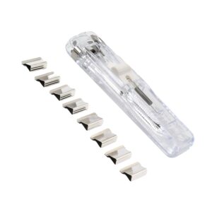 Portable Paper Clamp With 8 Pcs Clip Dispenser Handheld Paper Fast Clam (1 Set)