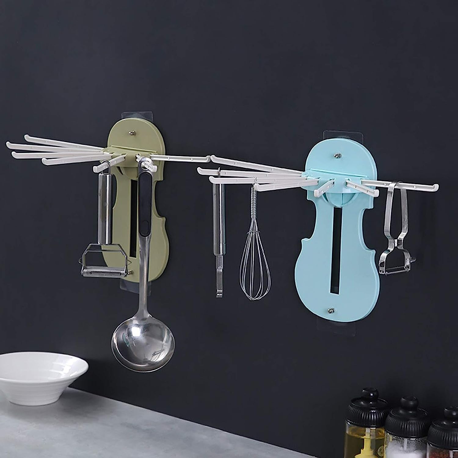 Plastic 7-in-1 Multifunction Retractable Wall-Mounted Pull-Out Hanger Rack Without Punching Hooks Up for Kitchen Bathroom - Shivani Jaswal Plastic 7-in-1 Multifunction Retractable Wall-Mounted Pull-Out Hanger Rack Without Punching Hooks Up for Kitchen Bathroom