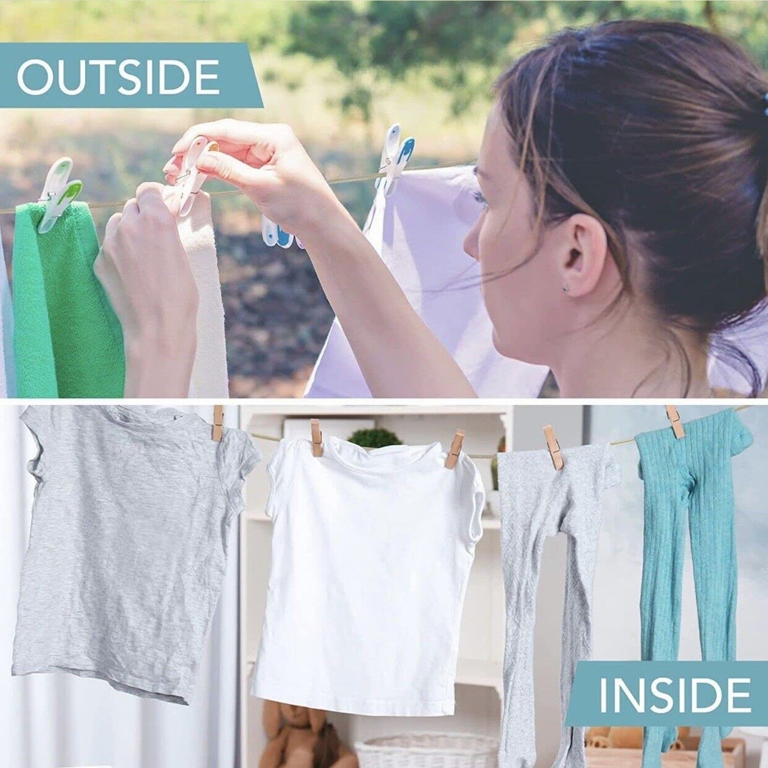 Clothesline Portable Travel Clothesline Adjustable with 2 Plastic Hooks (10 M Approx / 1 Pc) - Shivani Jaswal Clothesline Portable Travel Clothesline Adjustable with 2 Plastic Hooks (10 M Approx / 1 Pc)