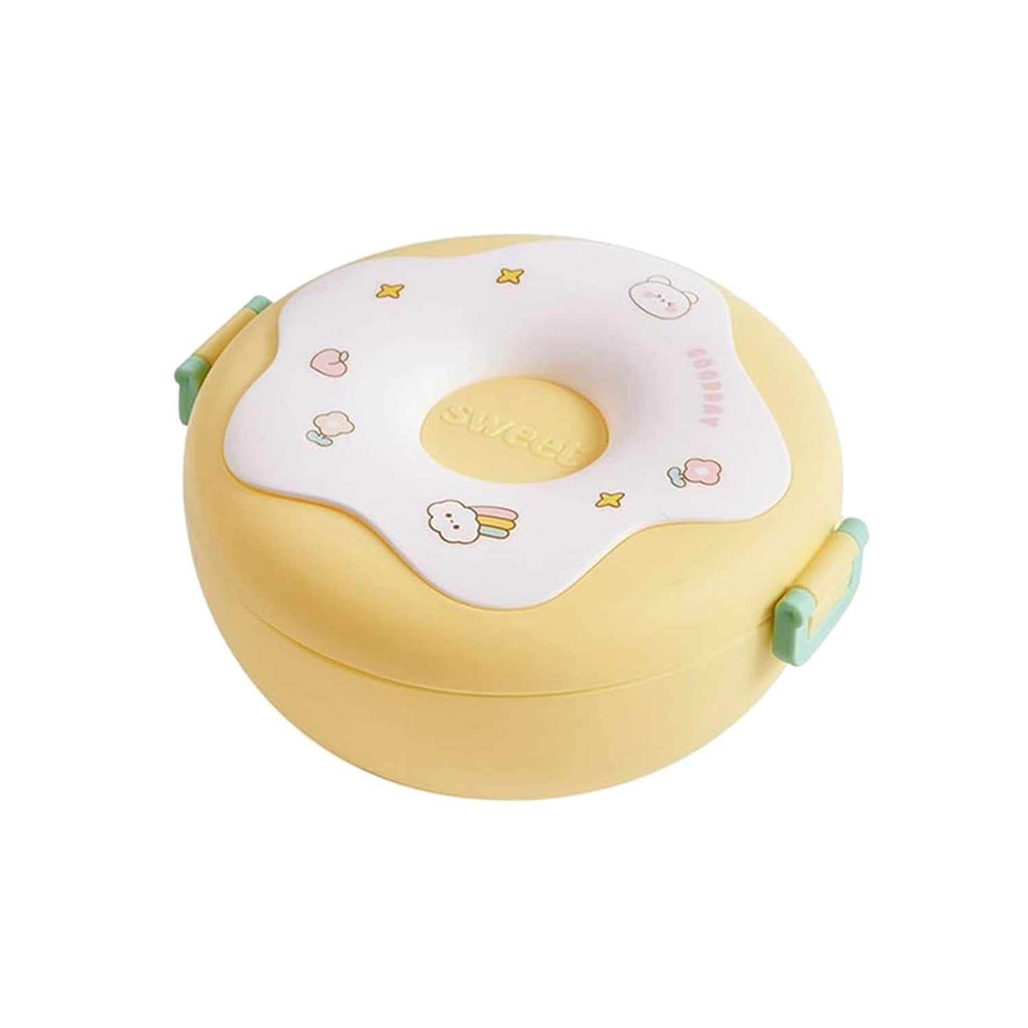 Donut Shaped Double Insulated 3 Compartment Lunch Box (1 Pc / Mix Color) - Shivani Jaswal Donut Shaped Double Insulated 3 Compartment Lunch Box (1 Pc / Mix Color)