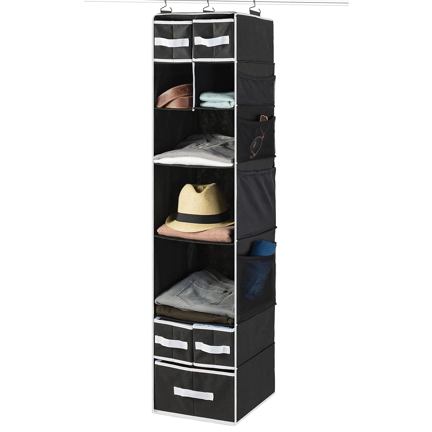 9 Shelf Hanging Closet Organizer with 5 Drawer Organizers - Shivani Jaswal 9 Shelf Hanging Closet Organizer with 5 Drawer Organizers