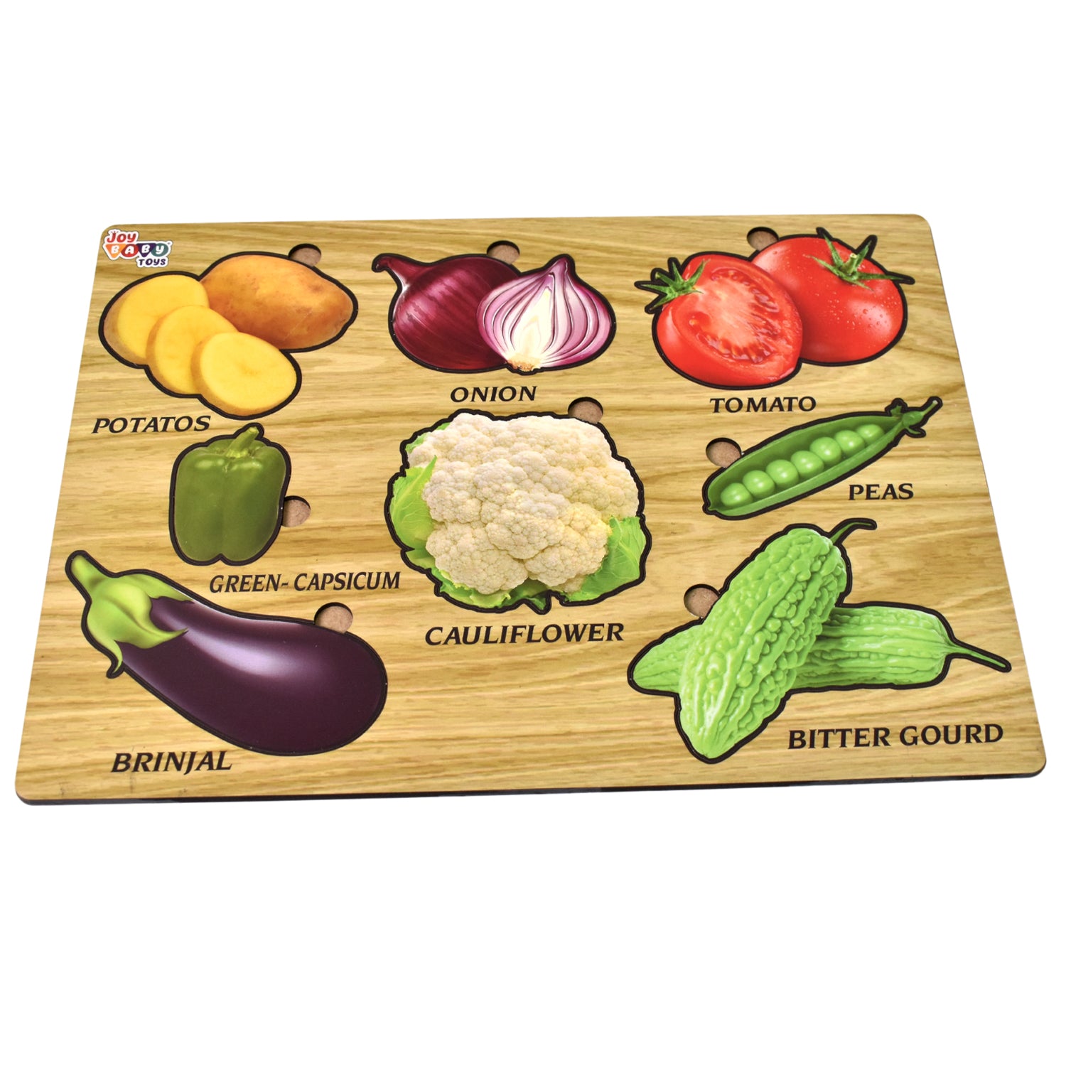 Wooden Vegetable Puzzle Learning Educational Board (1 Set / 28×20 Cm) - Shivani Jaswal Wooden Vegetable Puzzle Learning Educational Board (1 Set / 28×20 Cm)