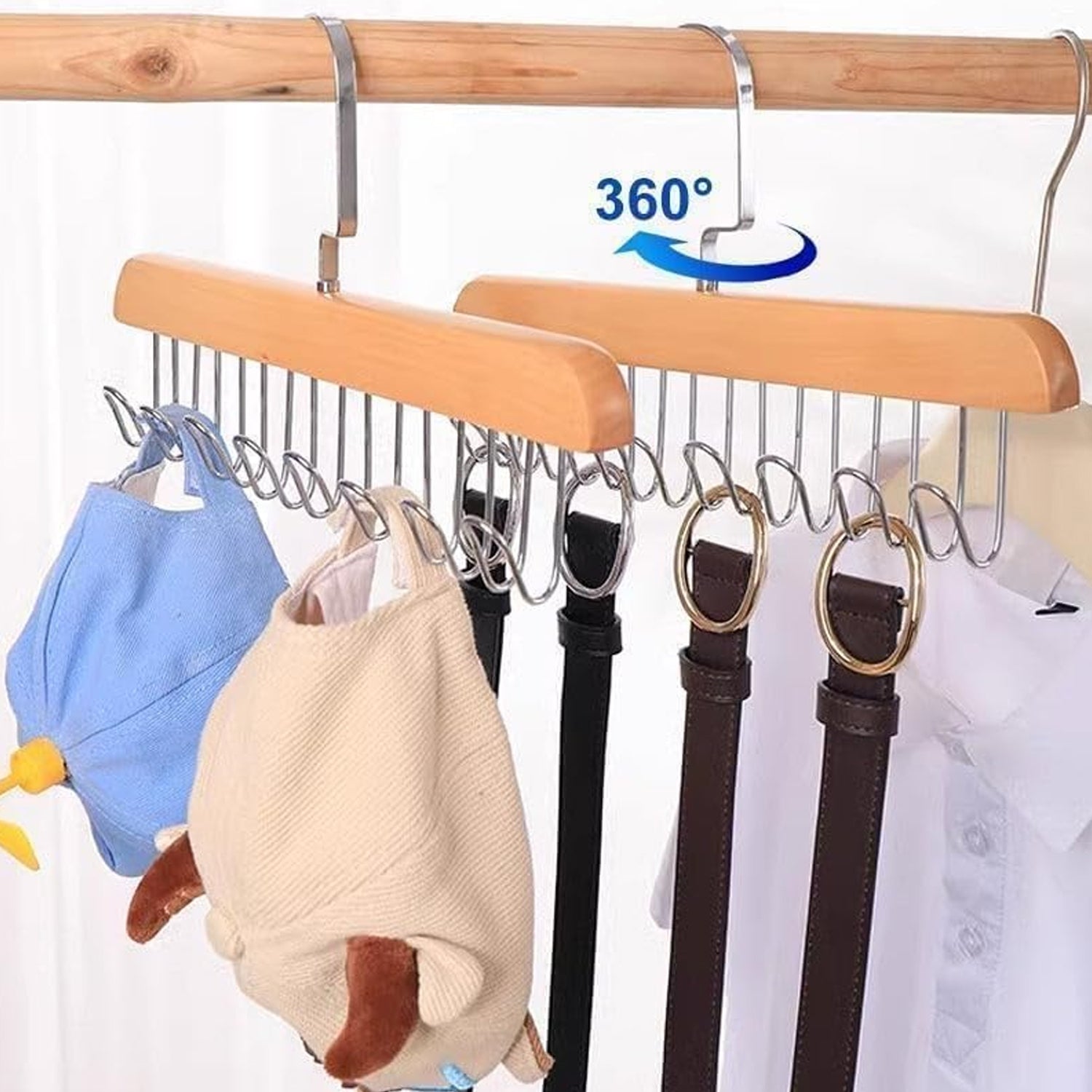Space Saving 8 Hooks Wooden Hangers (1 Pc) - Shivani Jaswal Space Saving 8 Hooks Wooden Hangers (1 Pc)