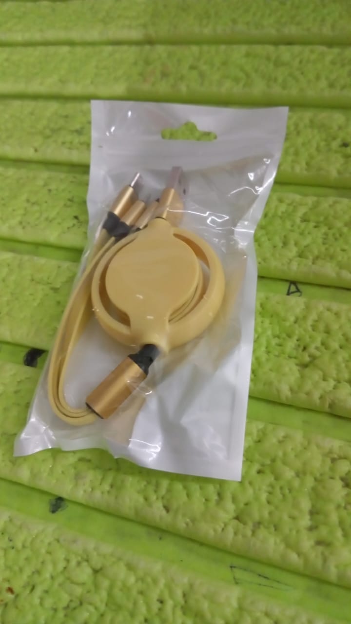 3 in 1 Retractable Charger Charging Cable (1 Pc / Mix Color) - Shivani Jaswal 3 in 1 Retractable Charger Charging Cable (1 Pc / Mix Color)
