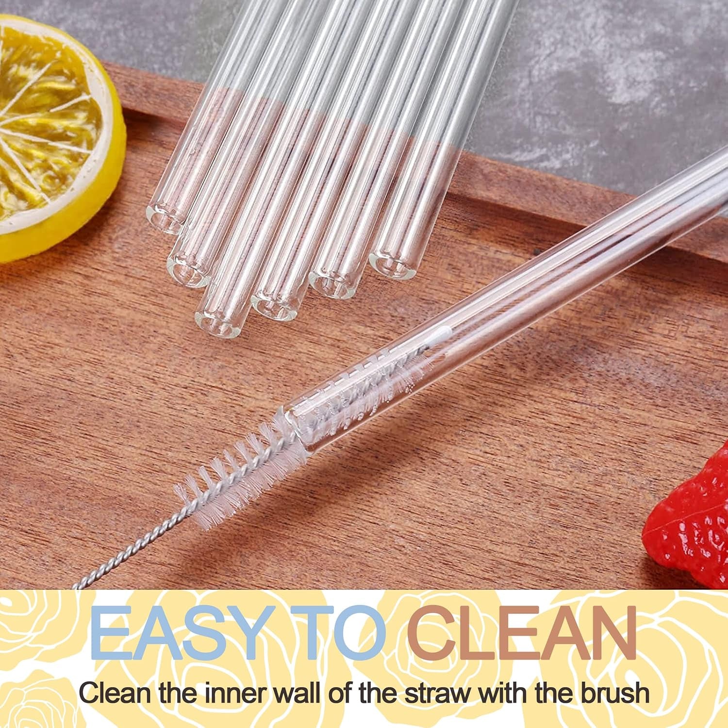 Reusable Glass Straws Clear Glass Drinking Straw 5Pc - Shivani Jaswal Reusable Glass Straws Clear Glass Drinking Straw 5Pc